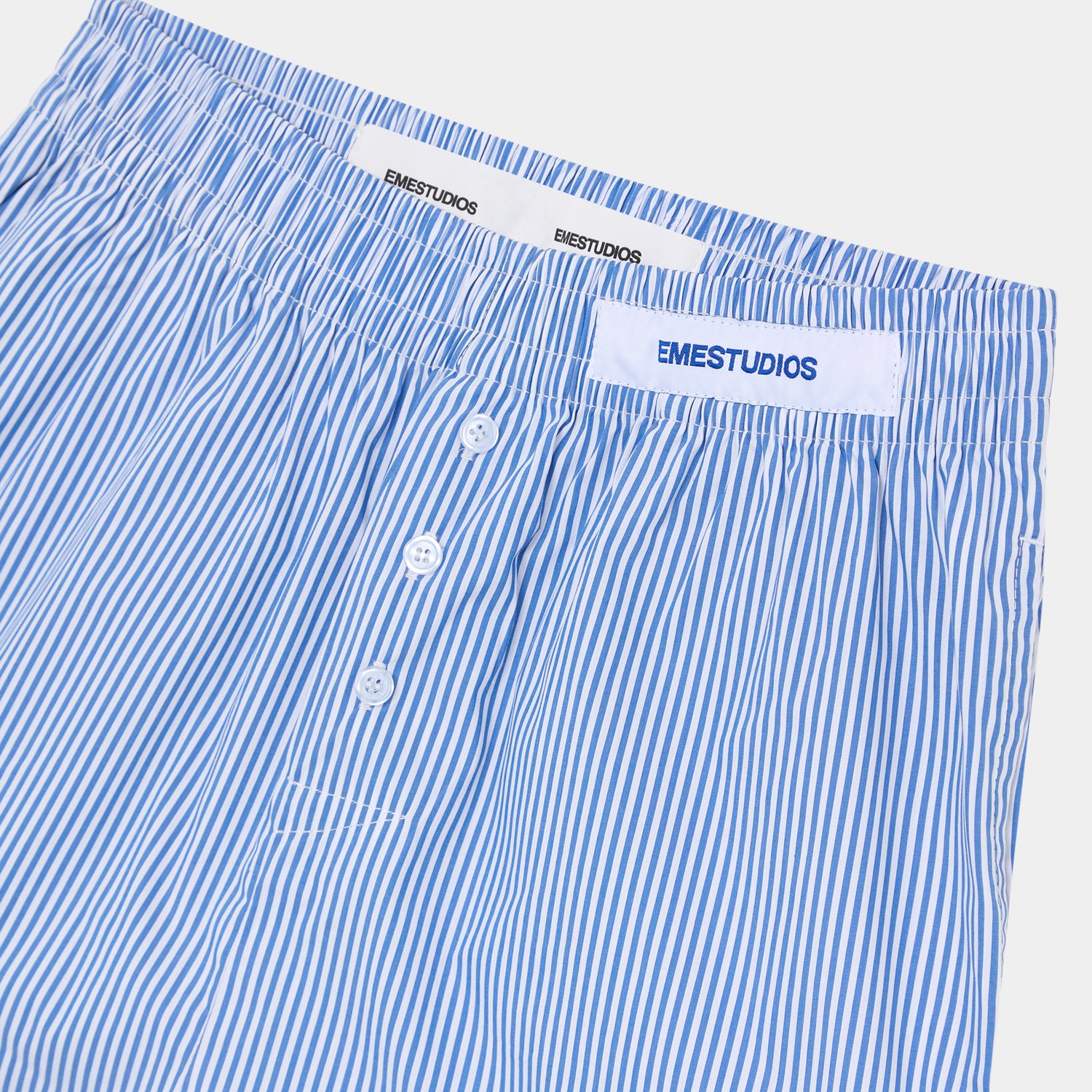 Jammies LS Blue Striped Shorts eme