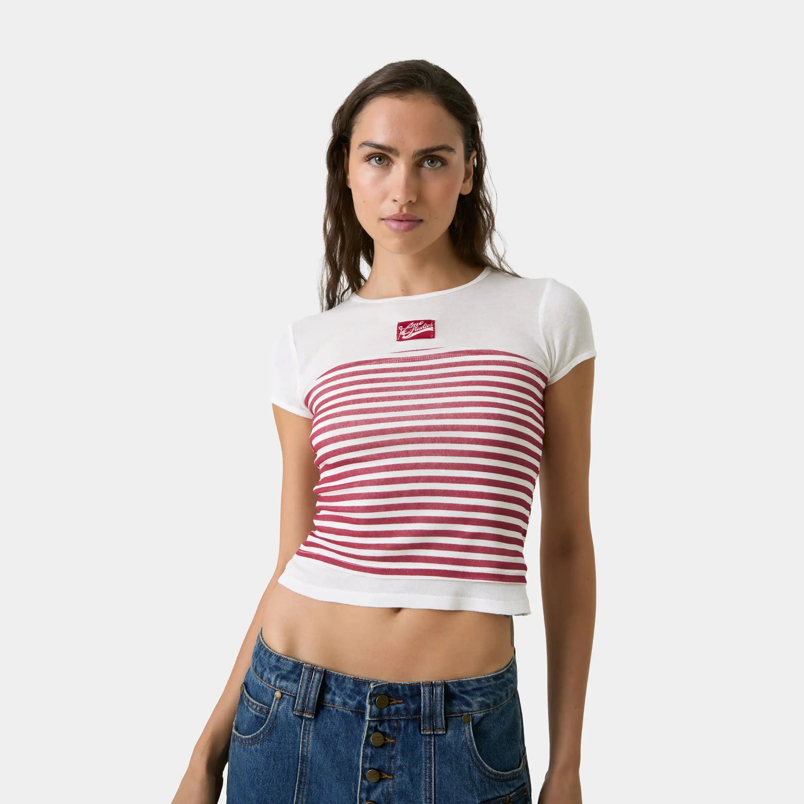 Kiss Me Striped Tee Woman T-Shirts Eme Studios