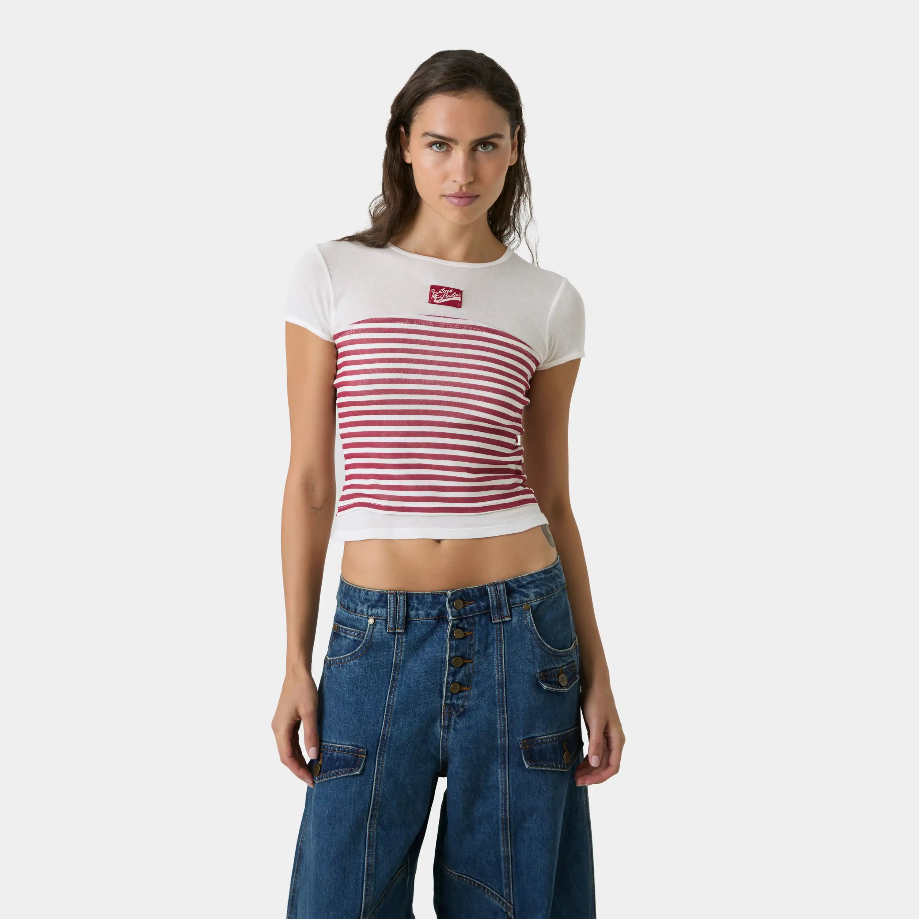Kiss Me Striped Tee Woman T-Shirts Eme Studios