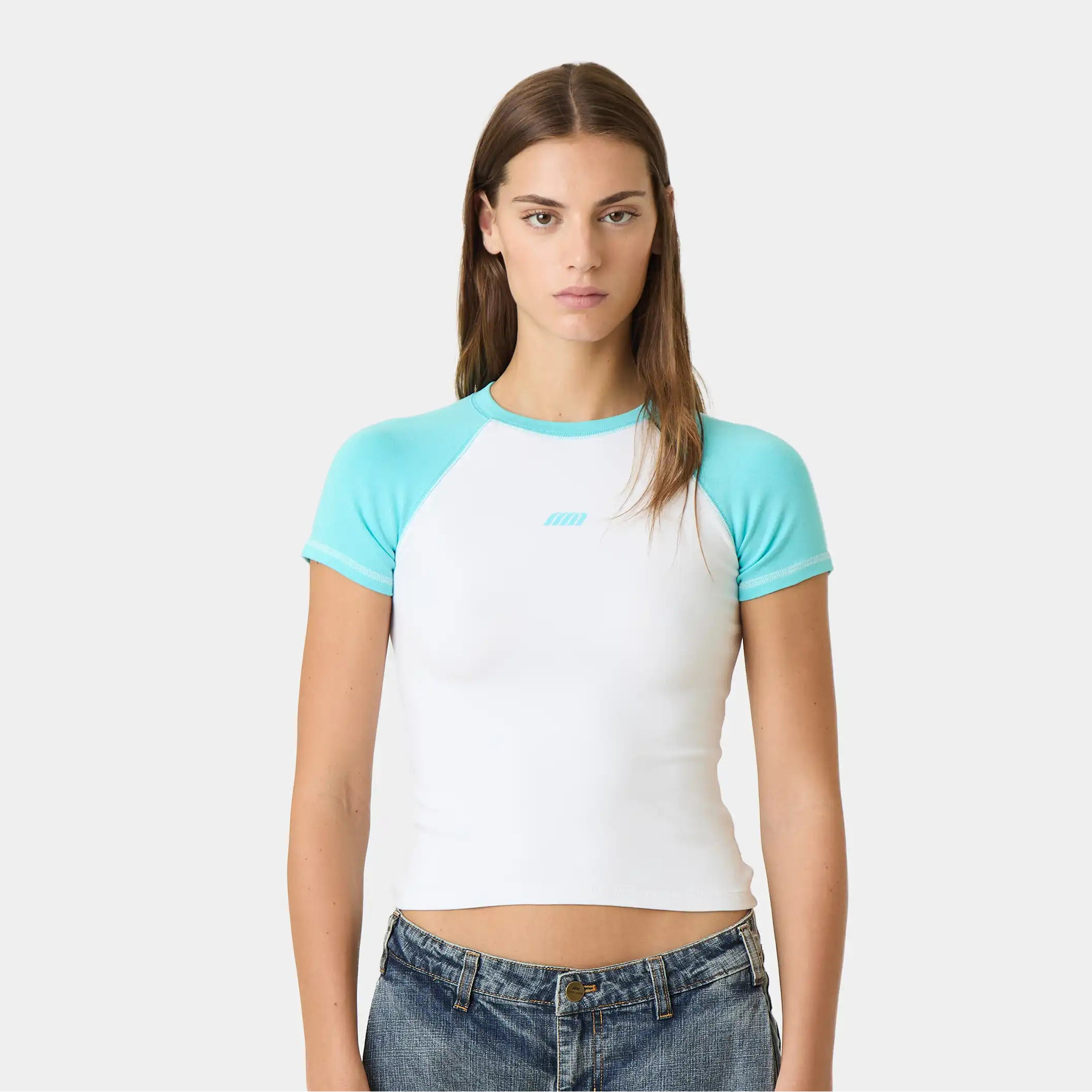 Kolin Blue Baby Tee Woman T-Shirts Eme Studios