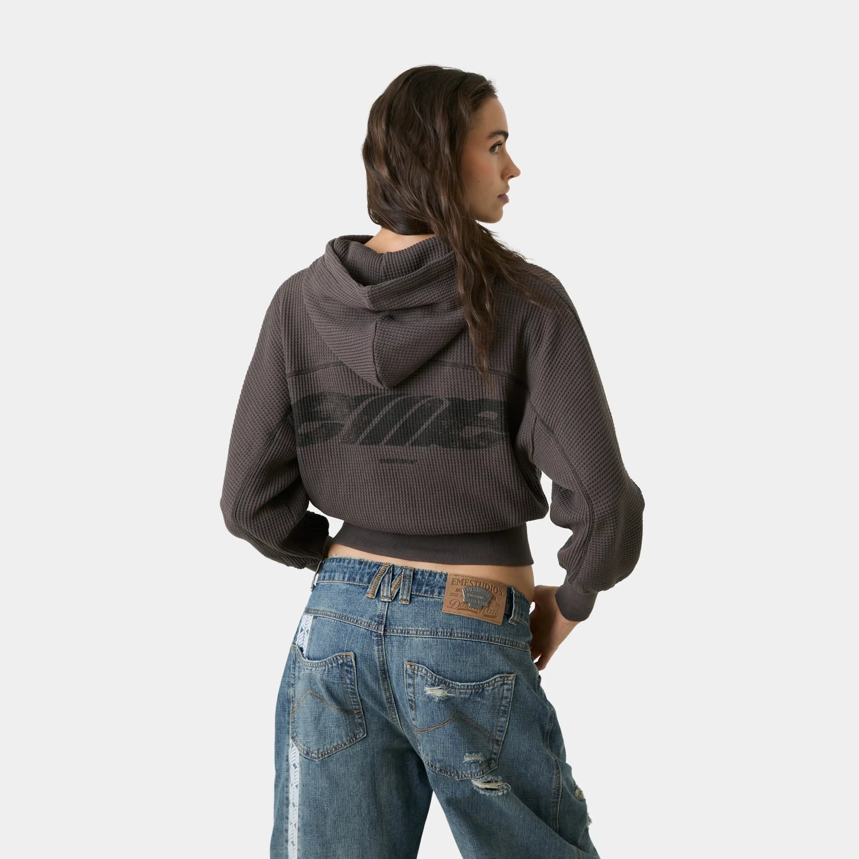 Kusama Fawn Waffle Hoodie Woman Hoodies Eme Studios