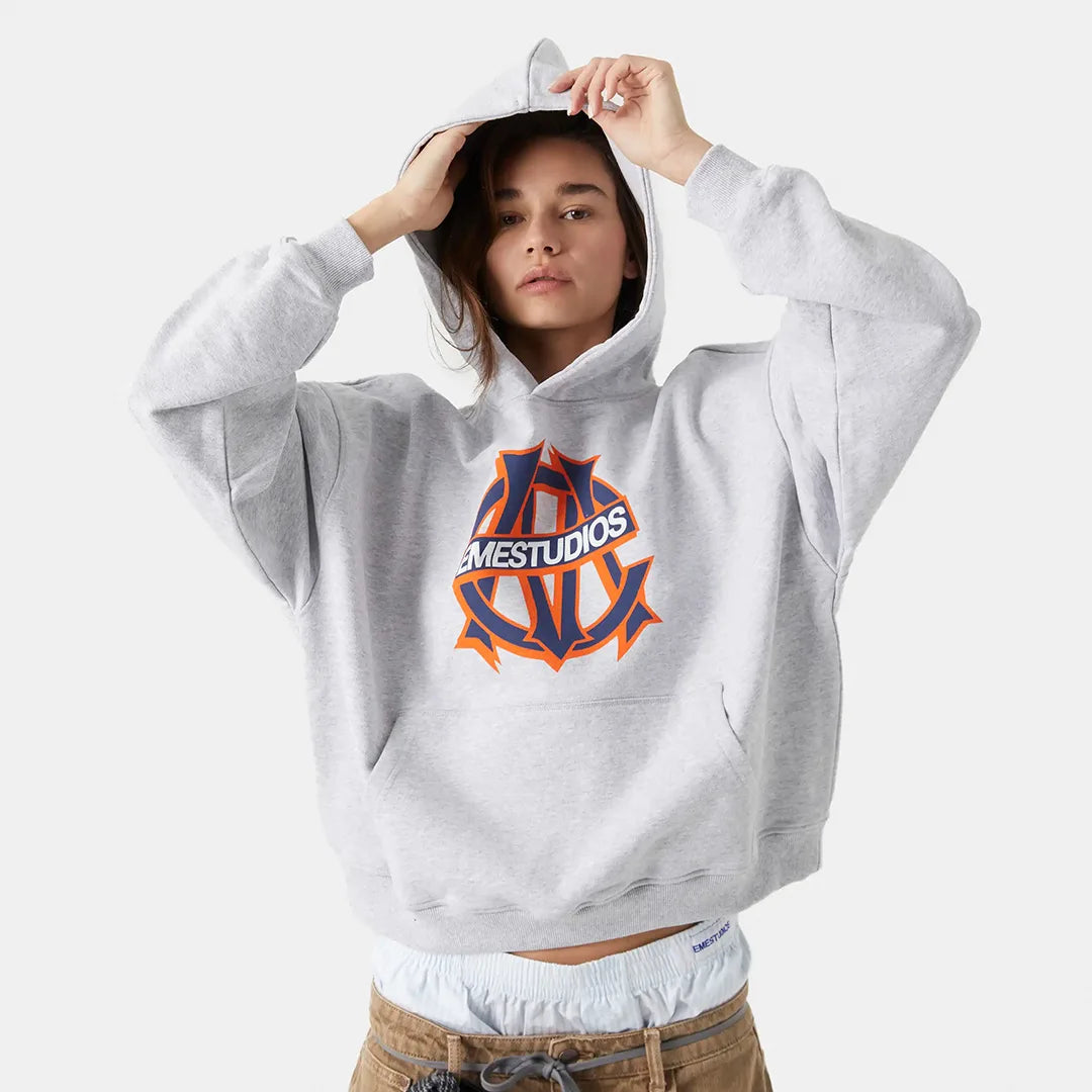 Le Panier Heather Grey Oversized Hoodie Hoodies eme