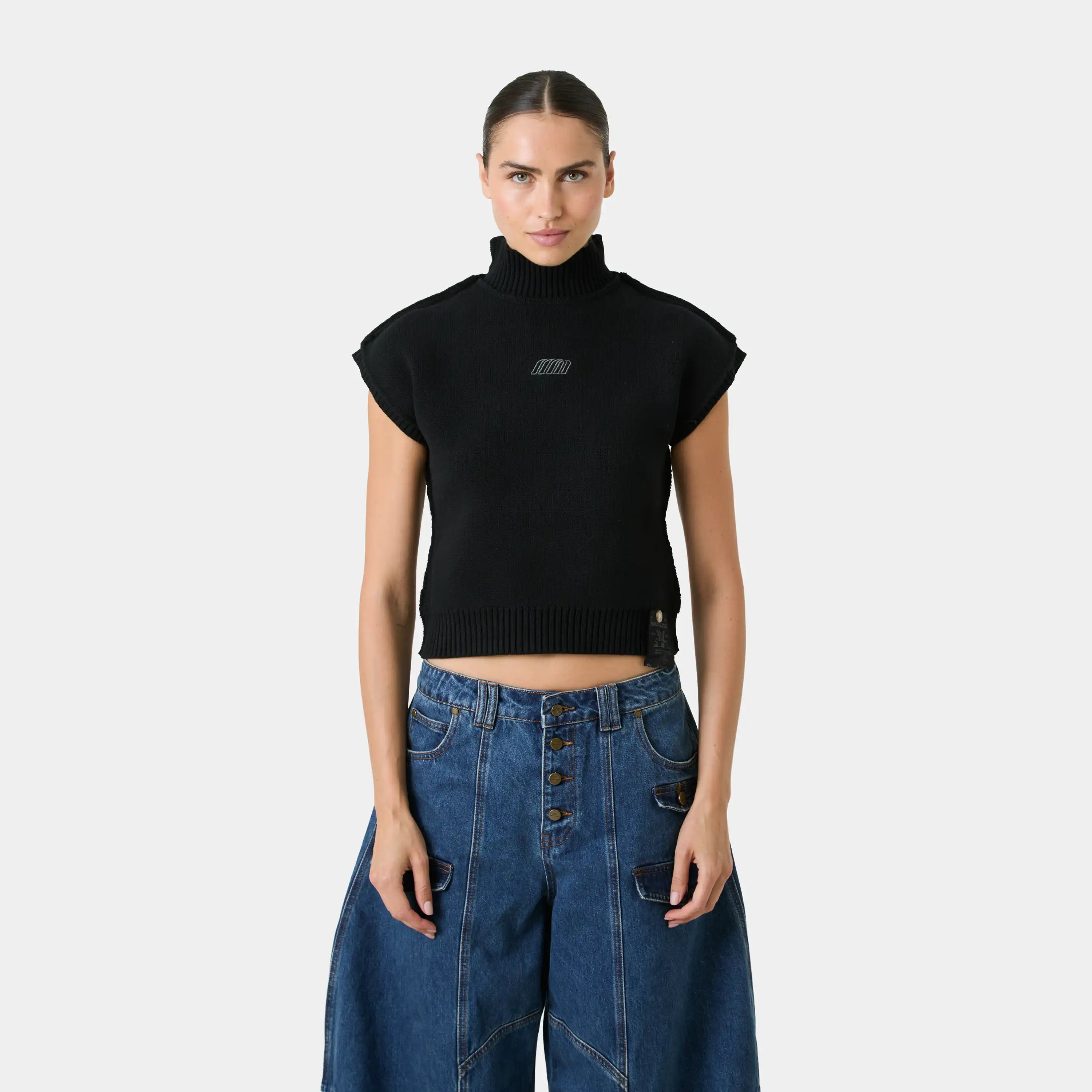 Lorca Black Knit Vest Woman Knitwear Eme Studios