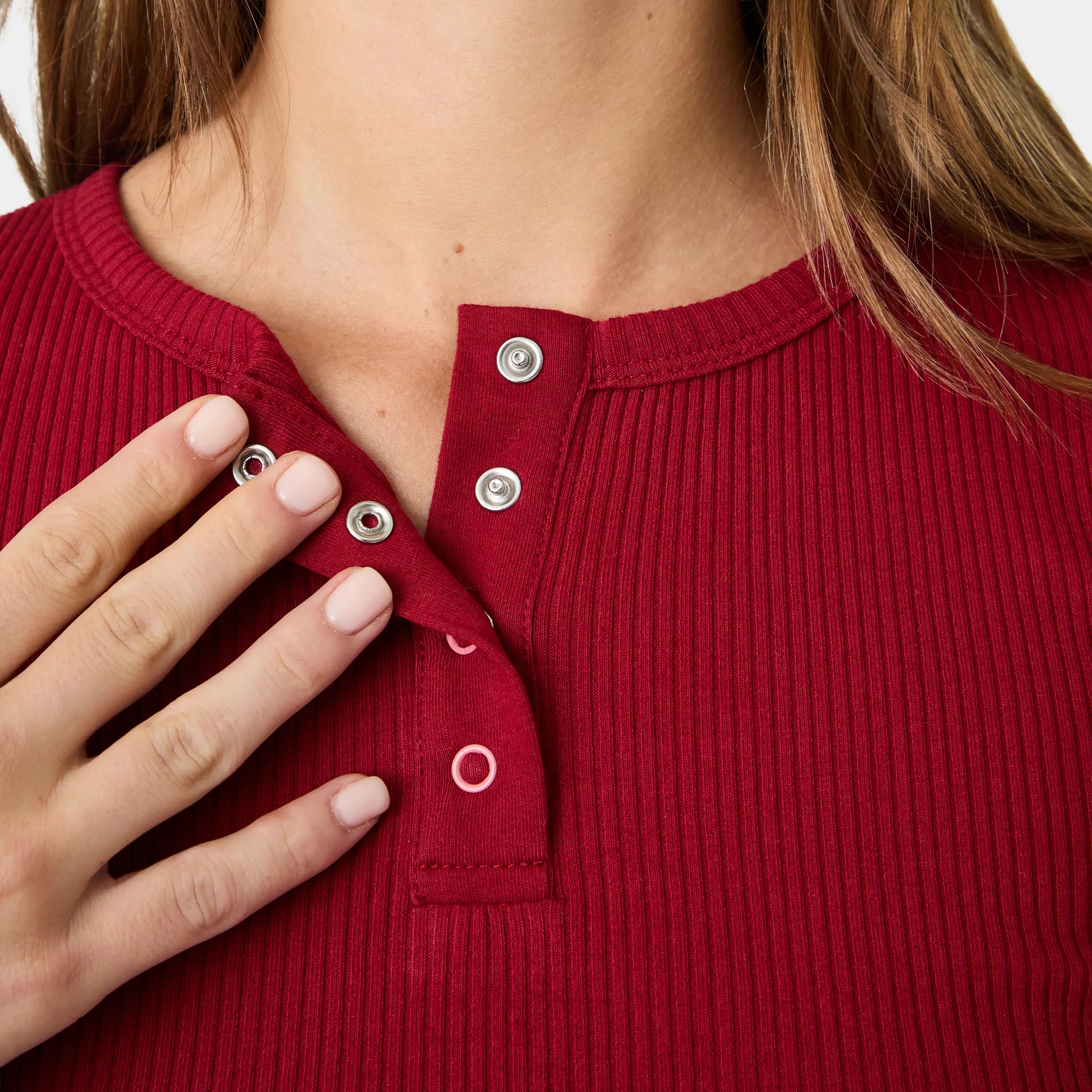 Marsella Cherry Henley Long Sleeve Woman T-Shirts Eme Studios