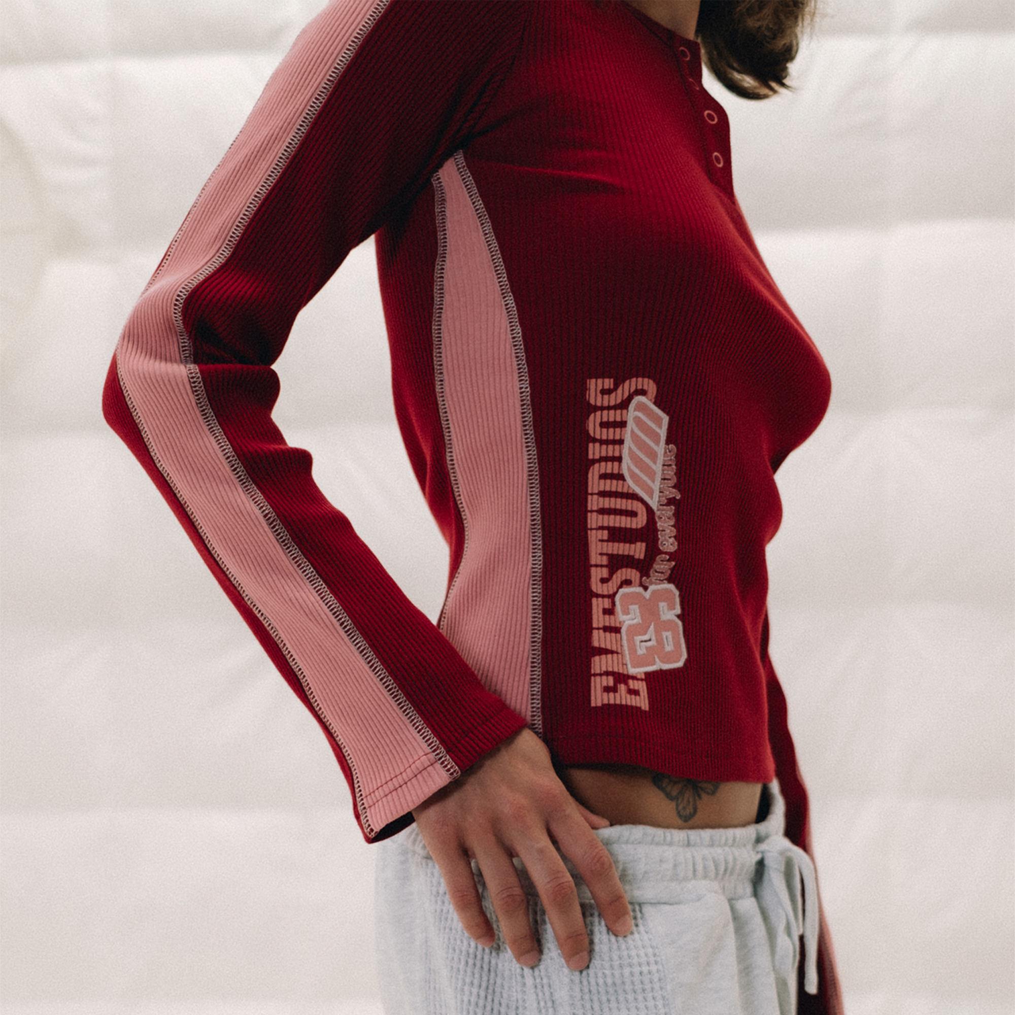 Marsella Cherry Henley Long Sleeve Woman T-Shirts Eme Studios