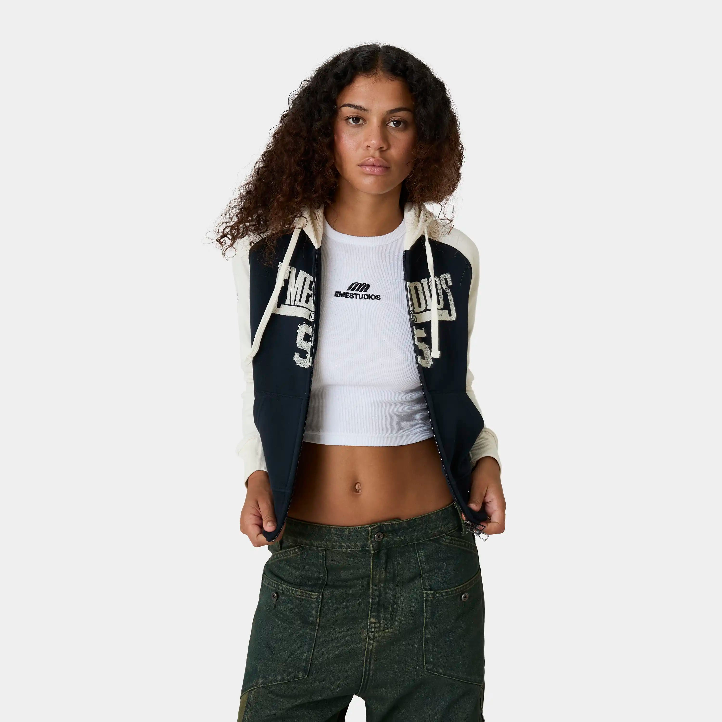 Marty Navy Full Zip Woman Hoodies Eme Studios