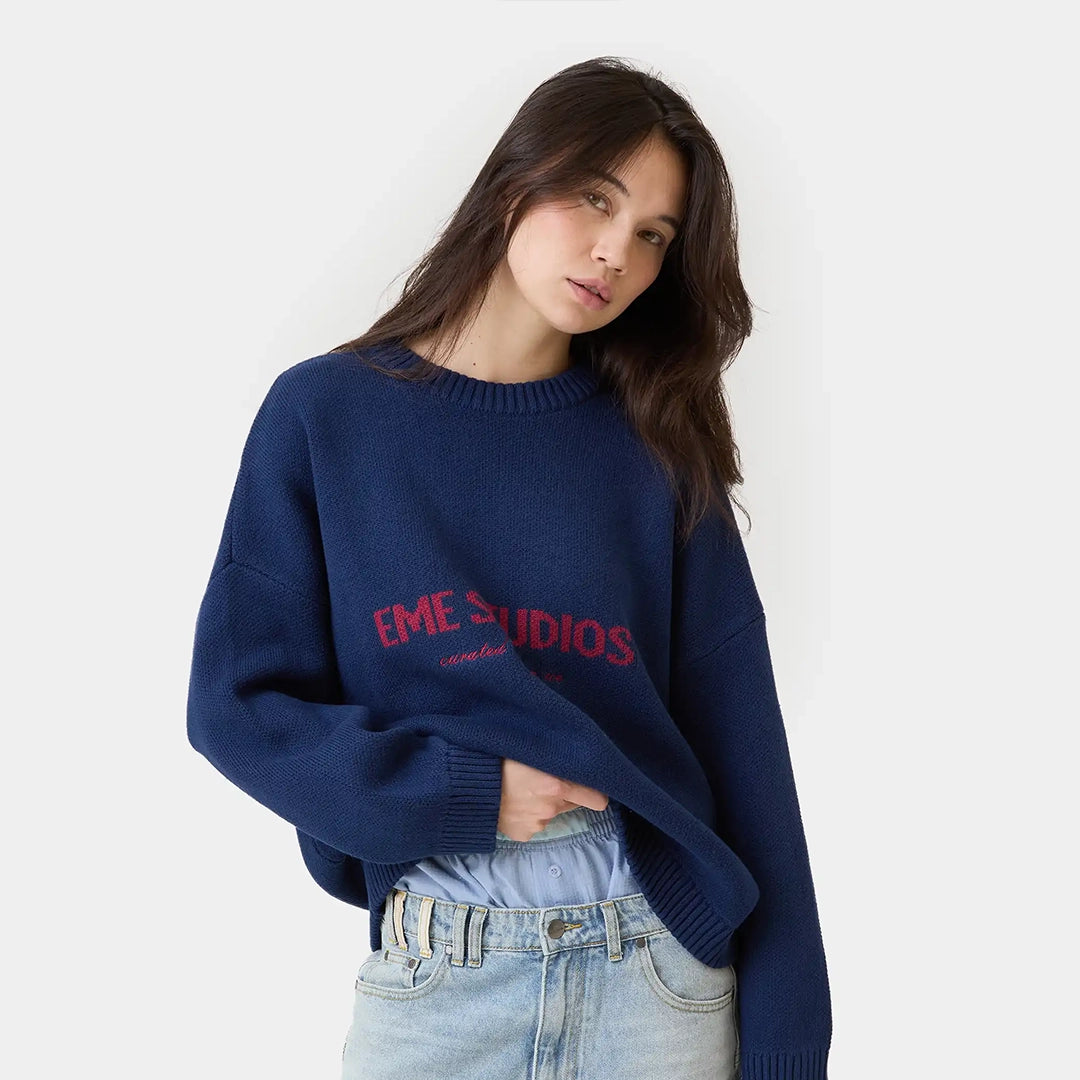 Master Indigo Knit Sweater Knitwear eme