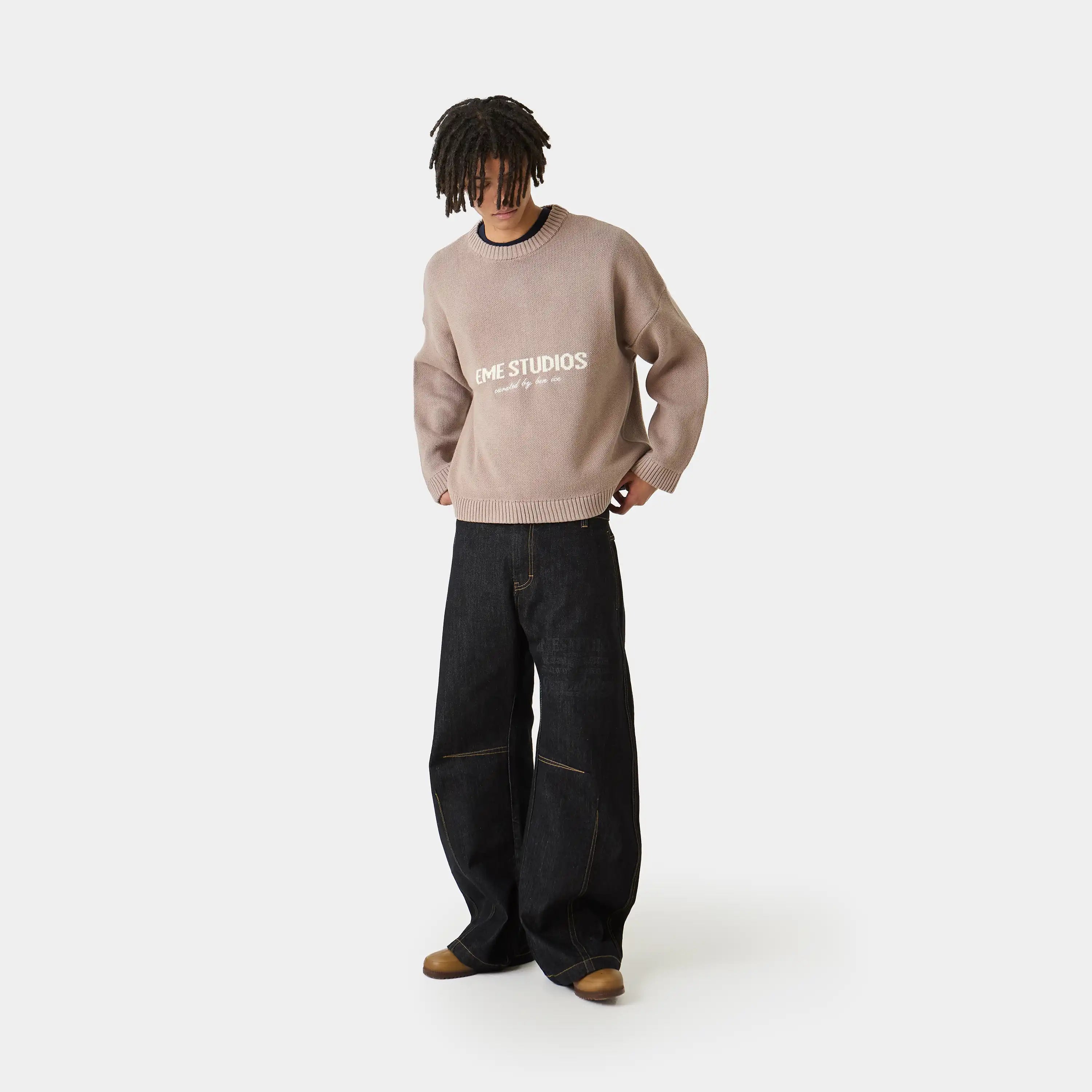 Master Muddy Brown Knit Sweater Knitwear eme