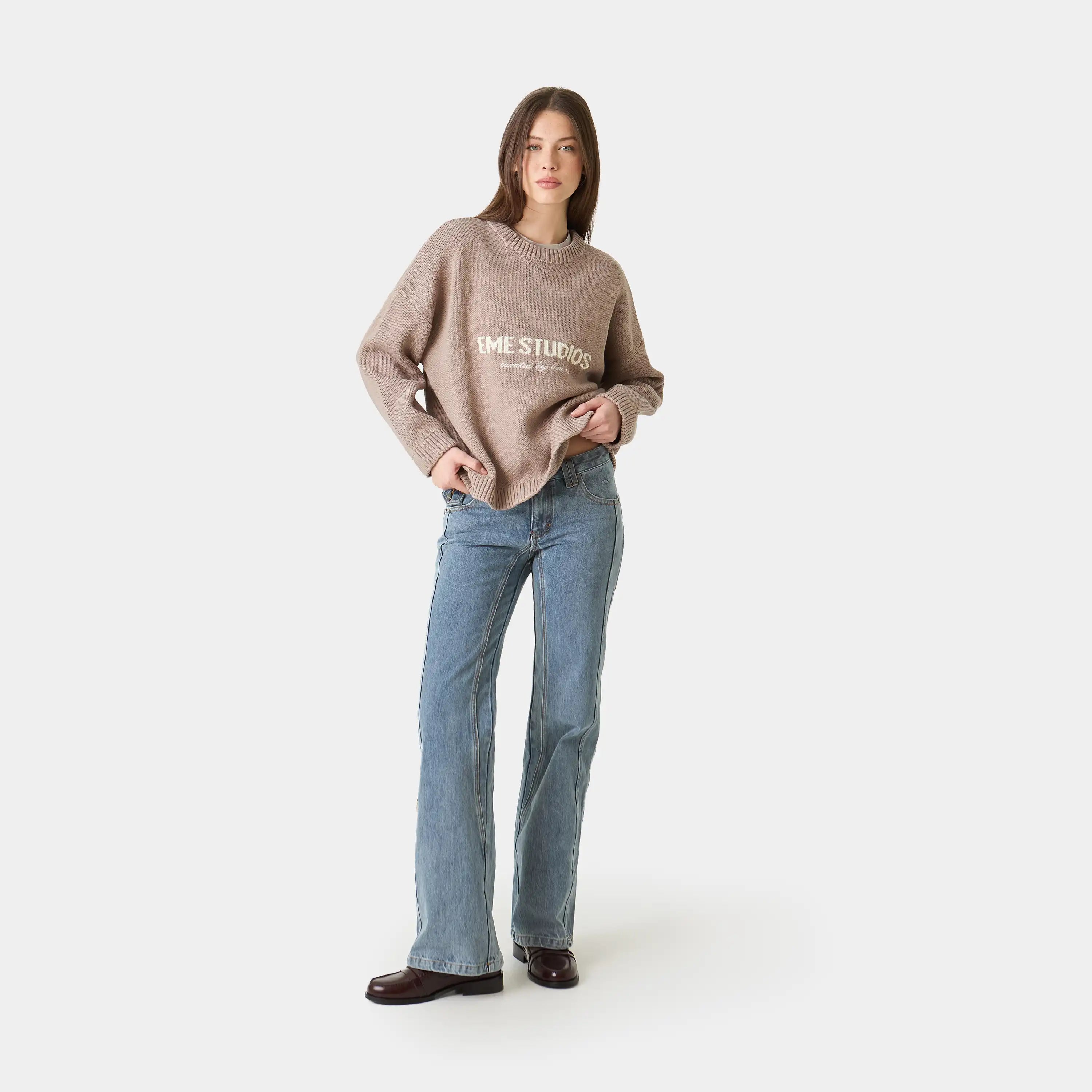 Master Muddy Brown Knit Sweater Knitwear eme
