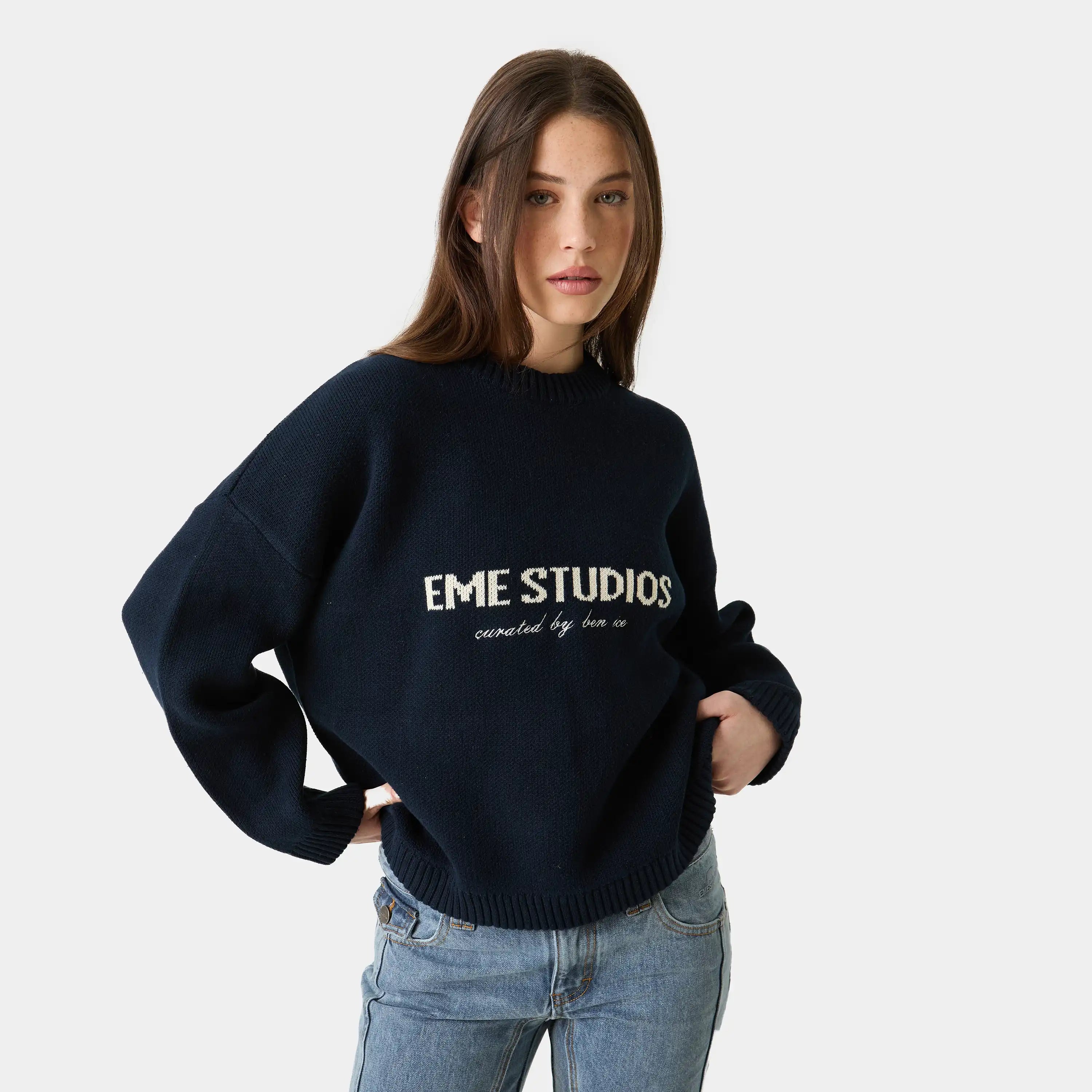 Master Navy Knit Sweater Knitwear eme