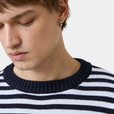 Master Striped Navy Knit Sweater Knitwear Eme Studios