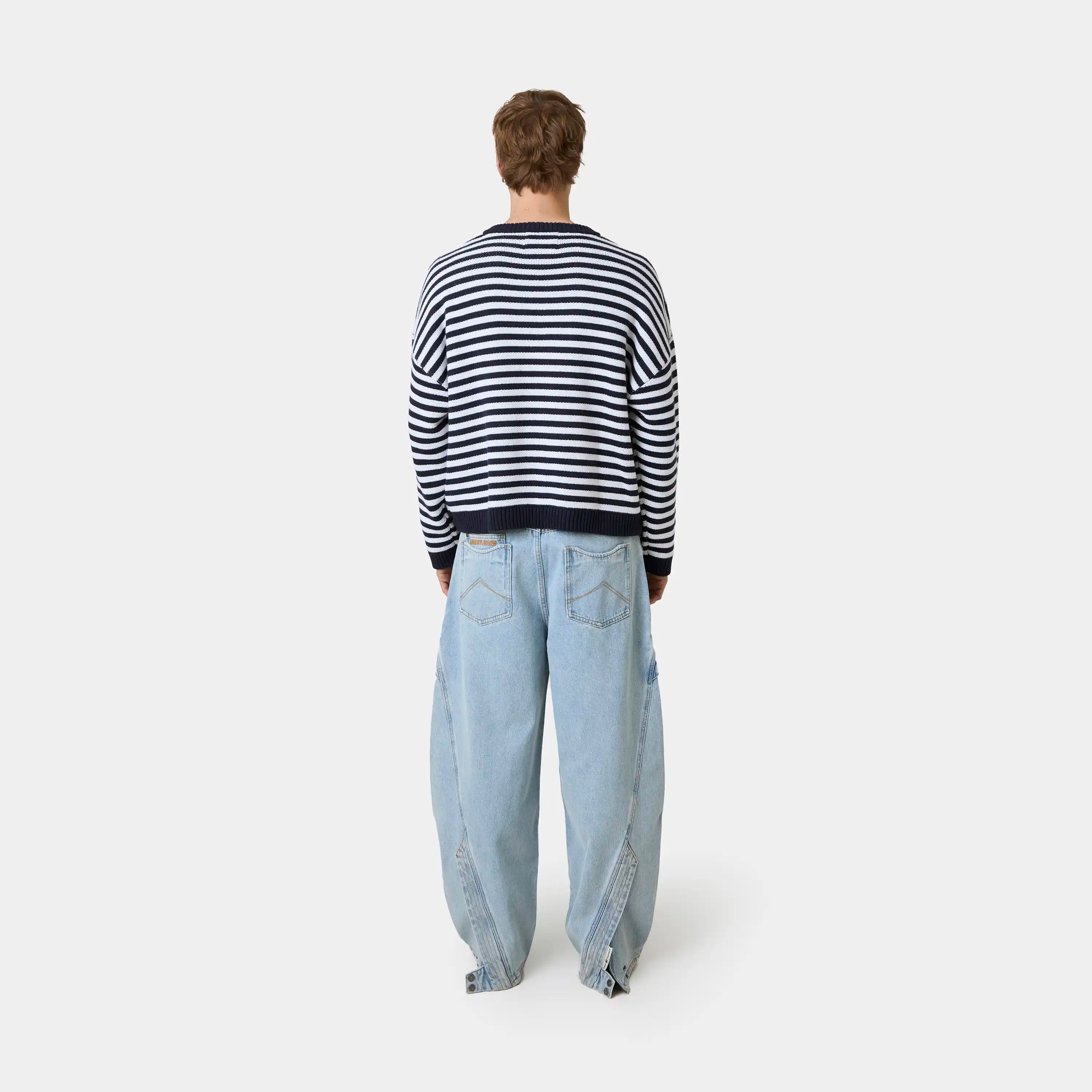 Master Striped Navy Knit Sweater Knitwear Eme Studios