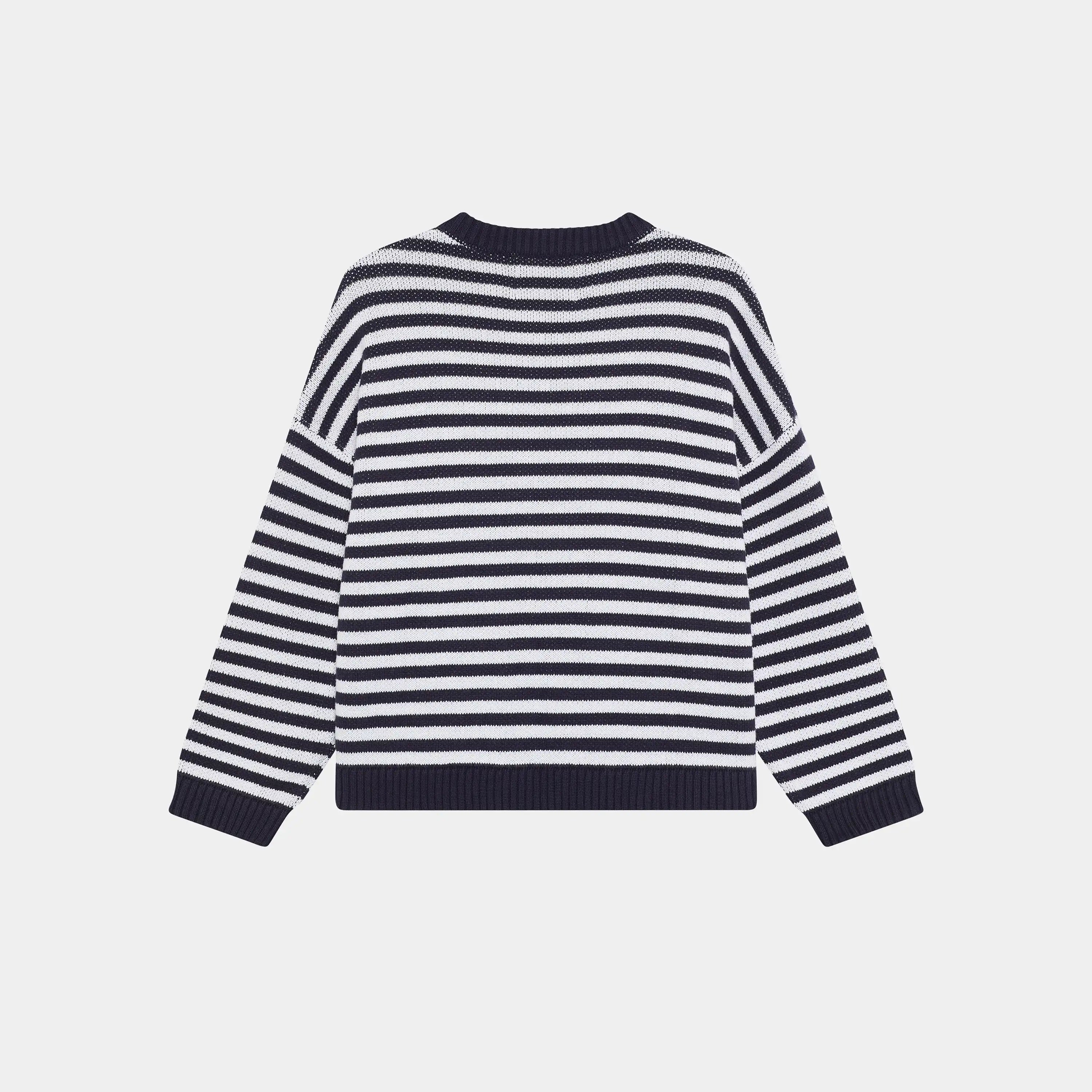 Master Striped Navy Knit Sweater Knitwear Eme Studios