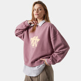 Mbuddy Taupe Oversized Crewneck Sweatshirts eme
