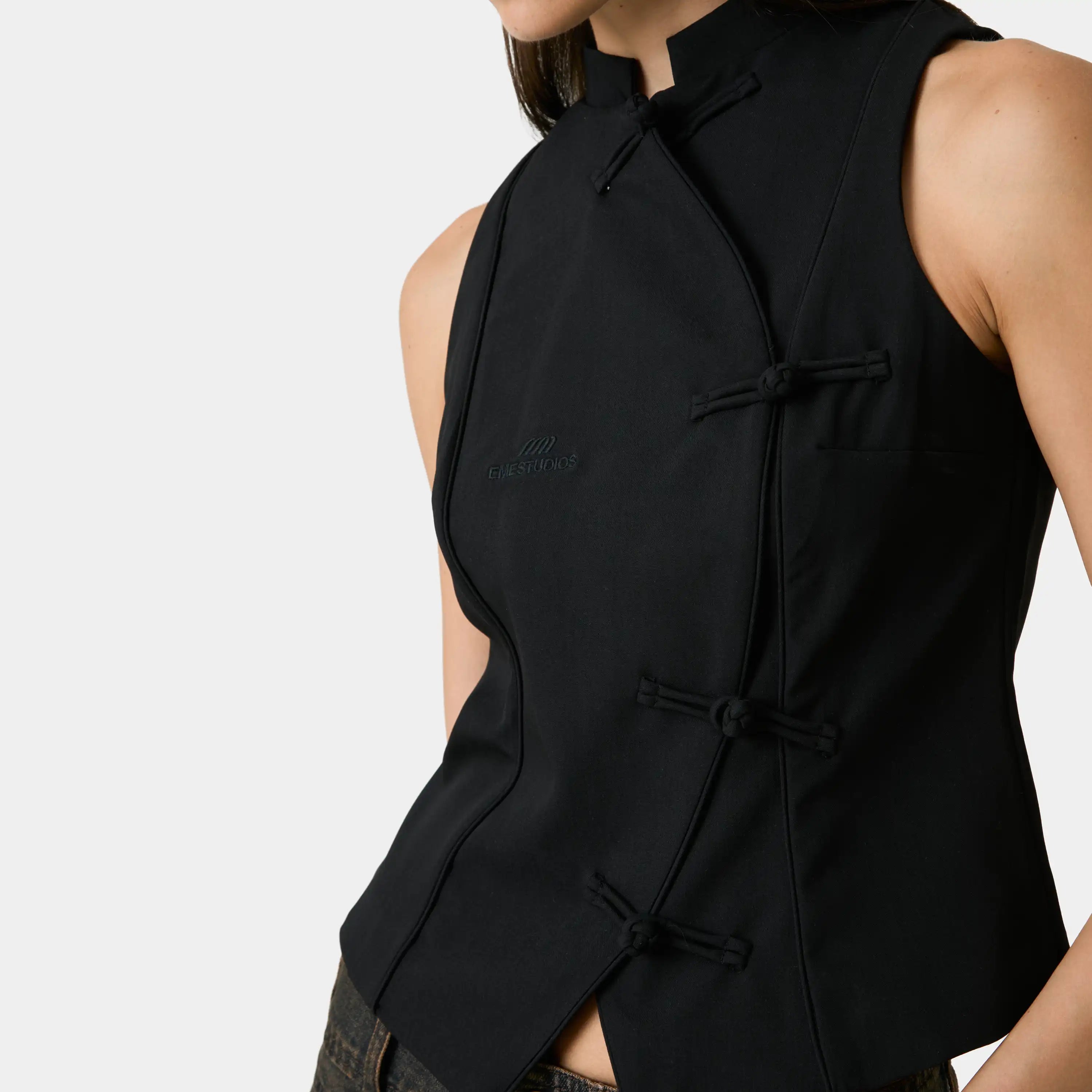 Modesta Black Vest Woman T-Shirts Eme Studios