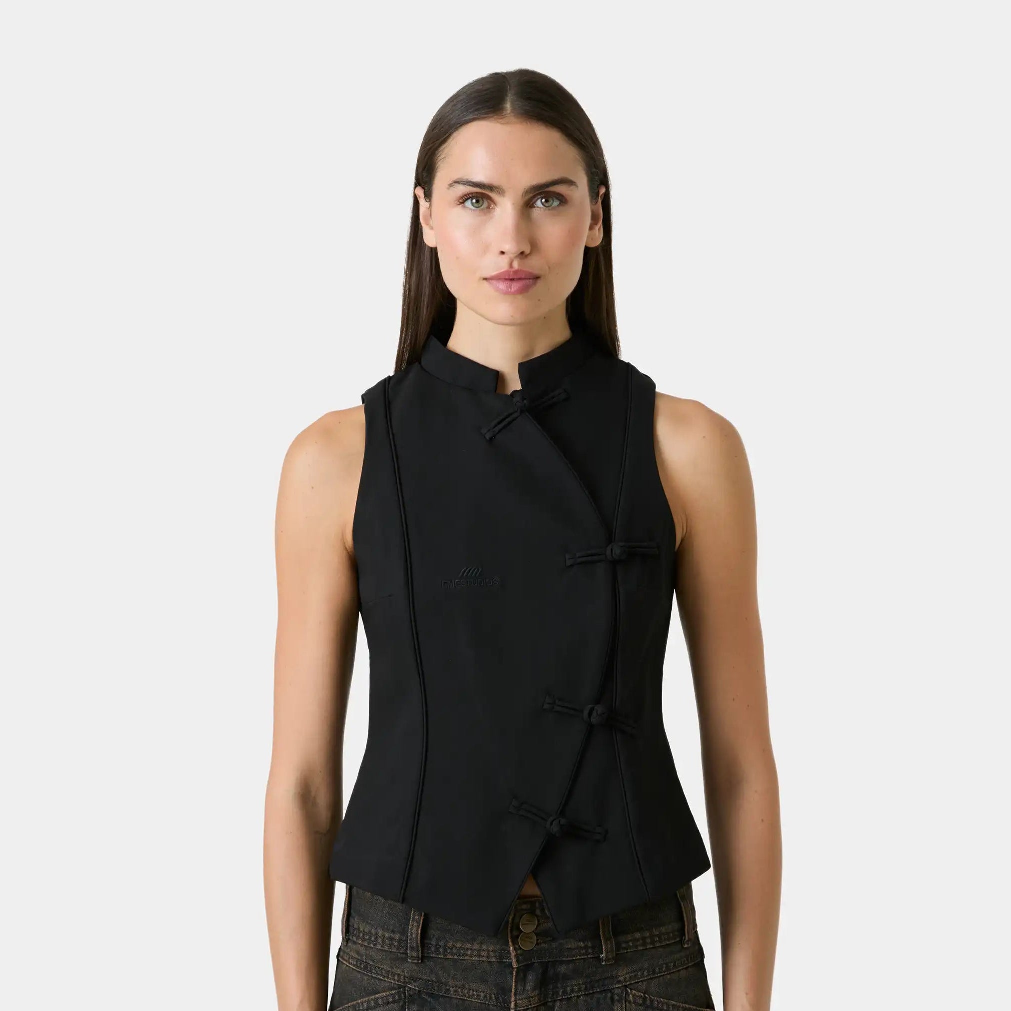 Modesta Black Vest Woman T-Shirts Eme Studios
