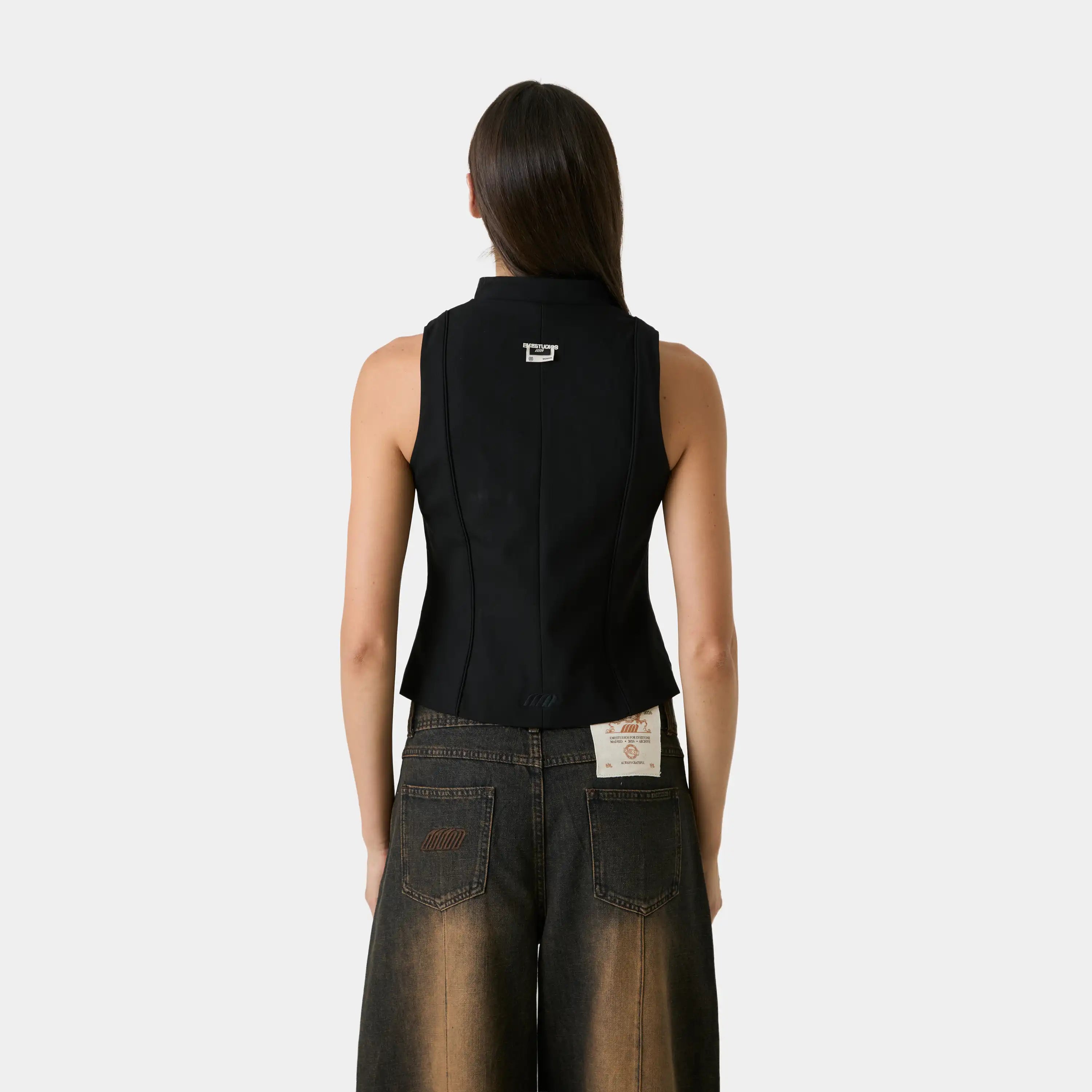 Modesta Black Vest Woman T-Shirts Eme Studios
