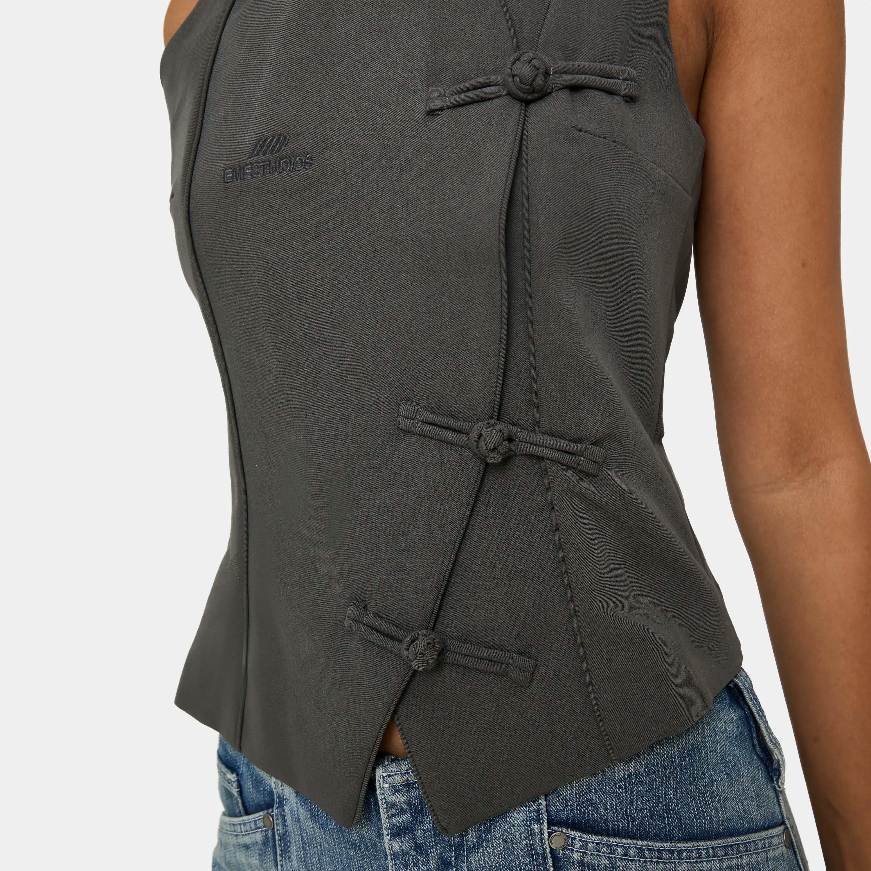 Modesta Heather Grey Vest Woman T-Shirts Eme Studios