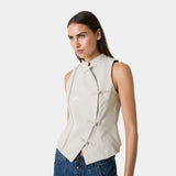 Modesta Off Sand Striped Vest Woman T-Shirts Eme Studios