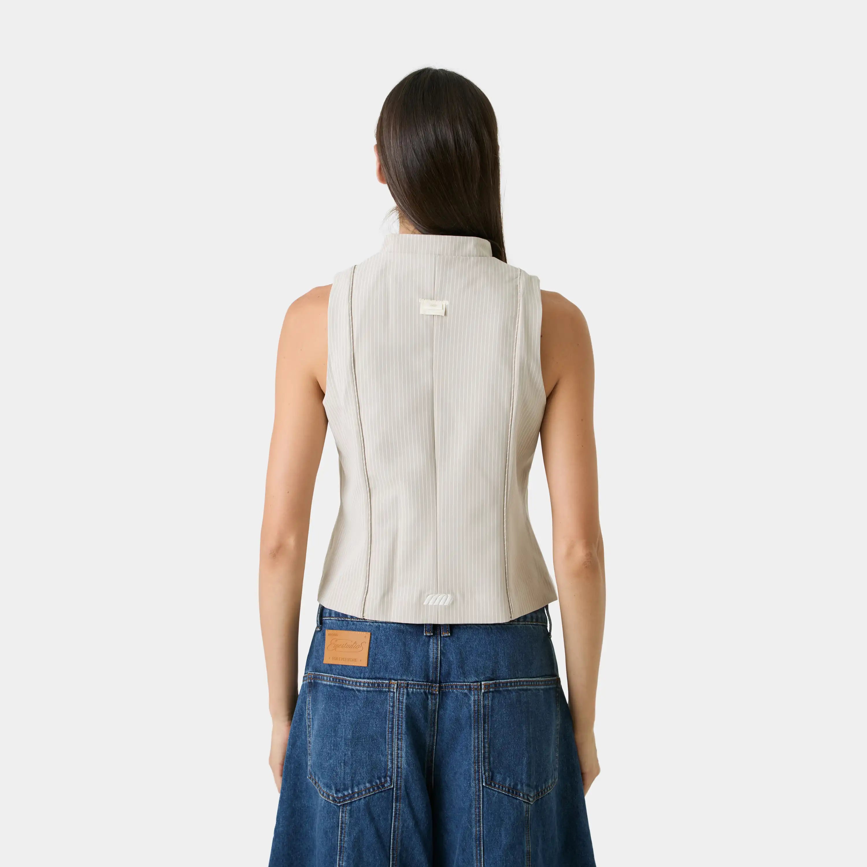 Modesta Off Sand Striped Vest Woman T-Shirts Eme Studios
