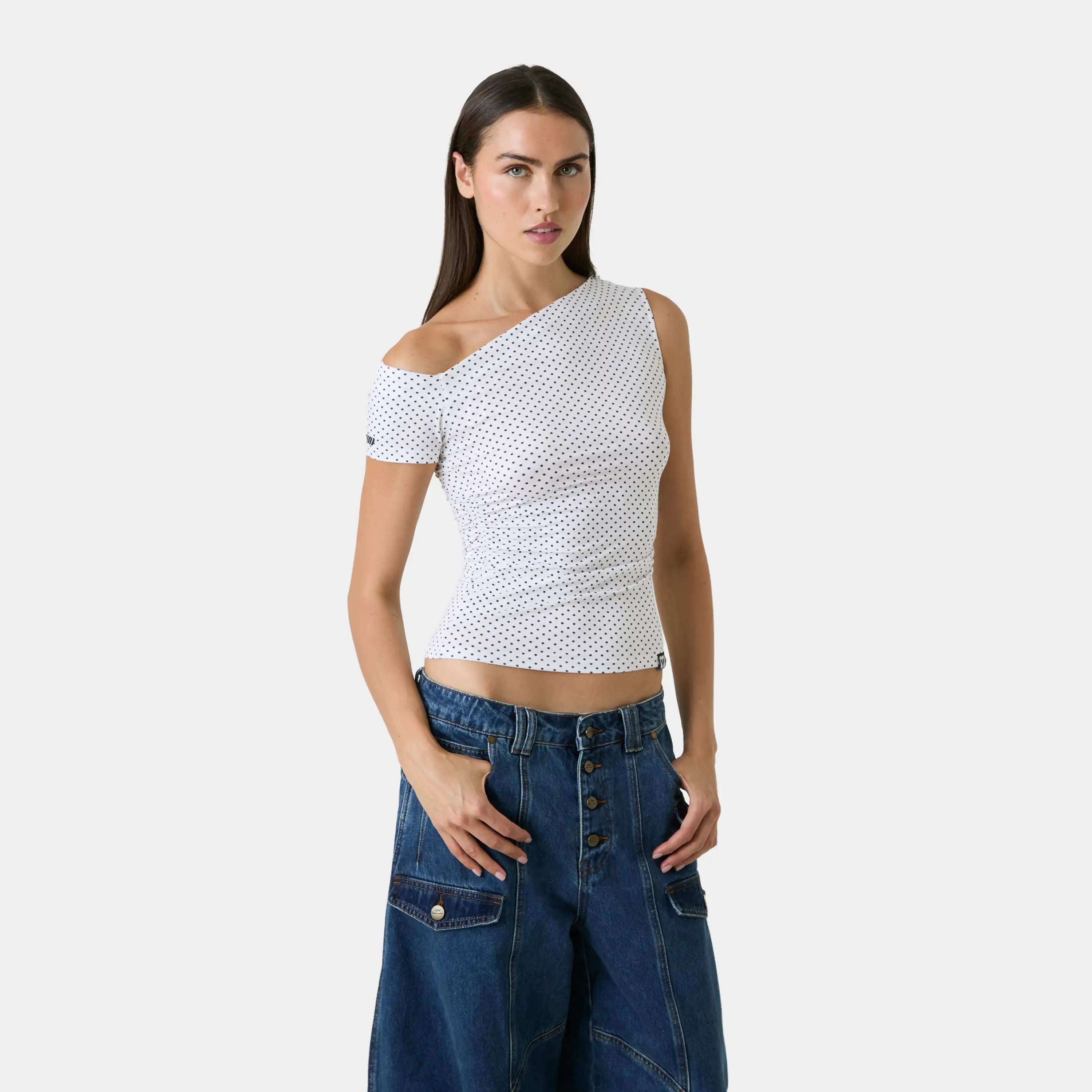 Moony Pearl Polka Dot Top Woman T-Shirts Eme Studios