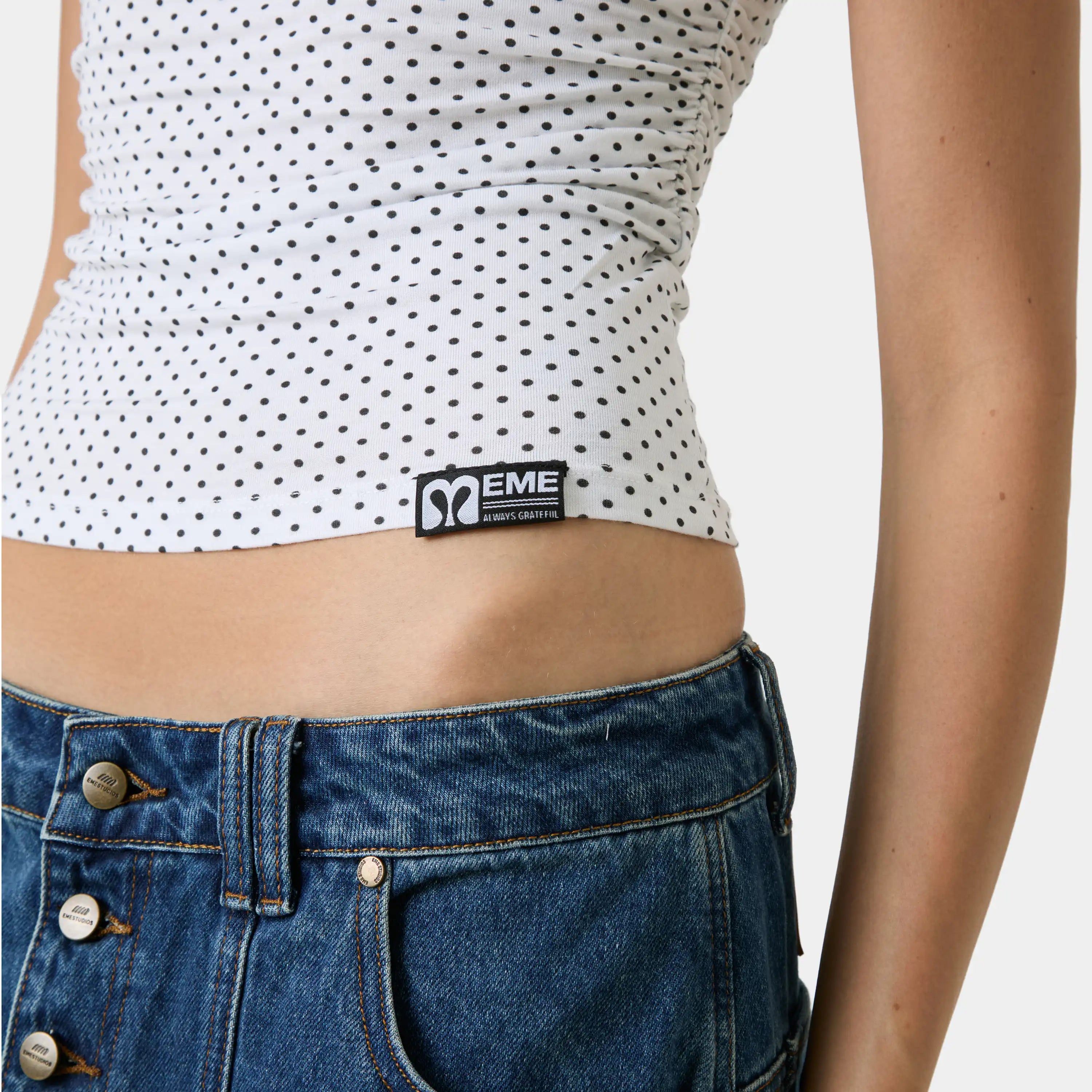 Moony Pearl Polka Dot Top Woman T-Shirts Eme Studios
