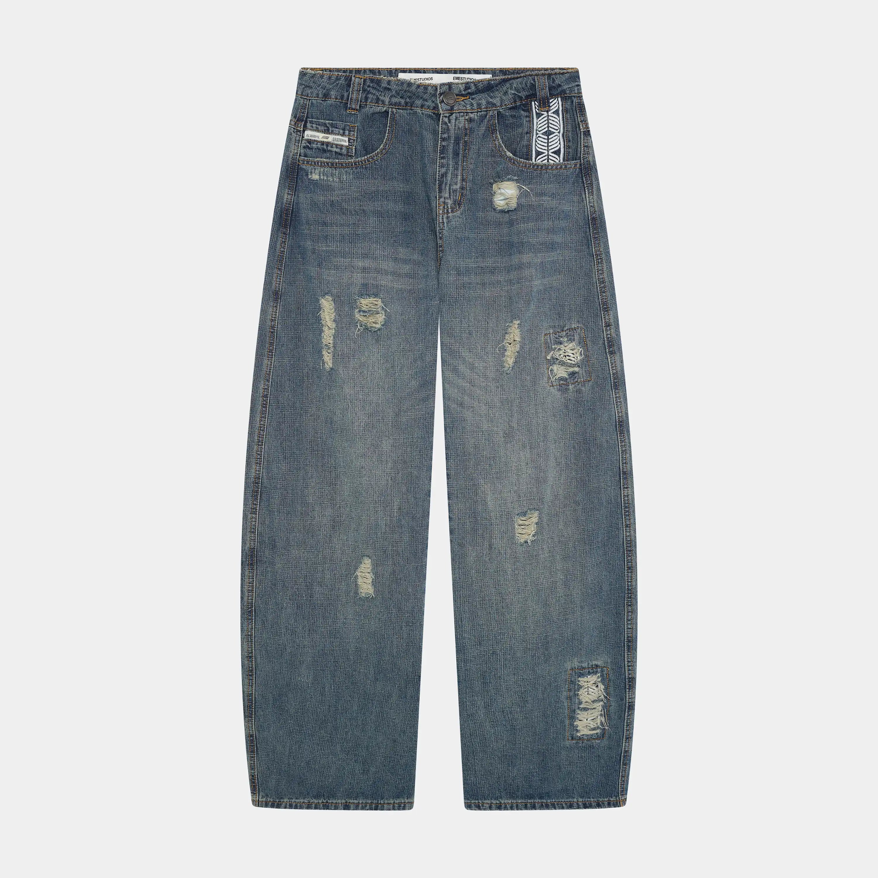 Morgan Blue Balloon Denim Pants