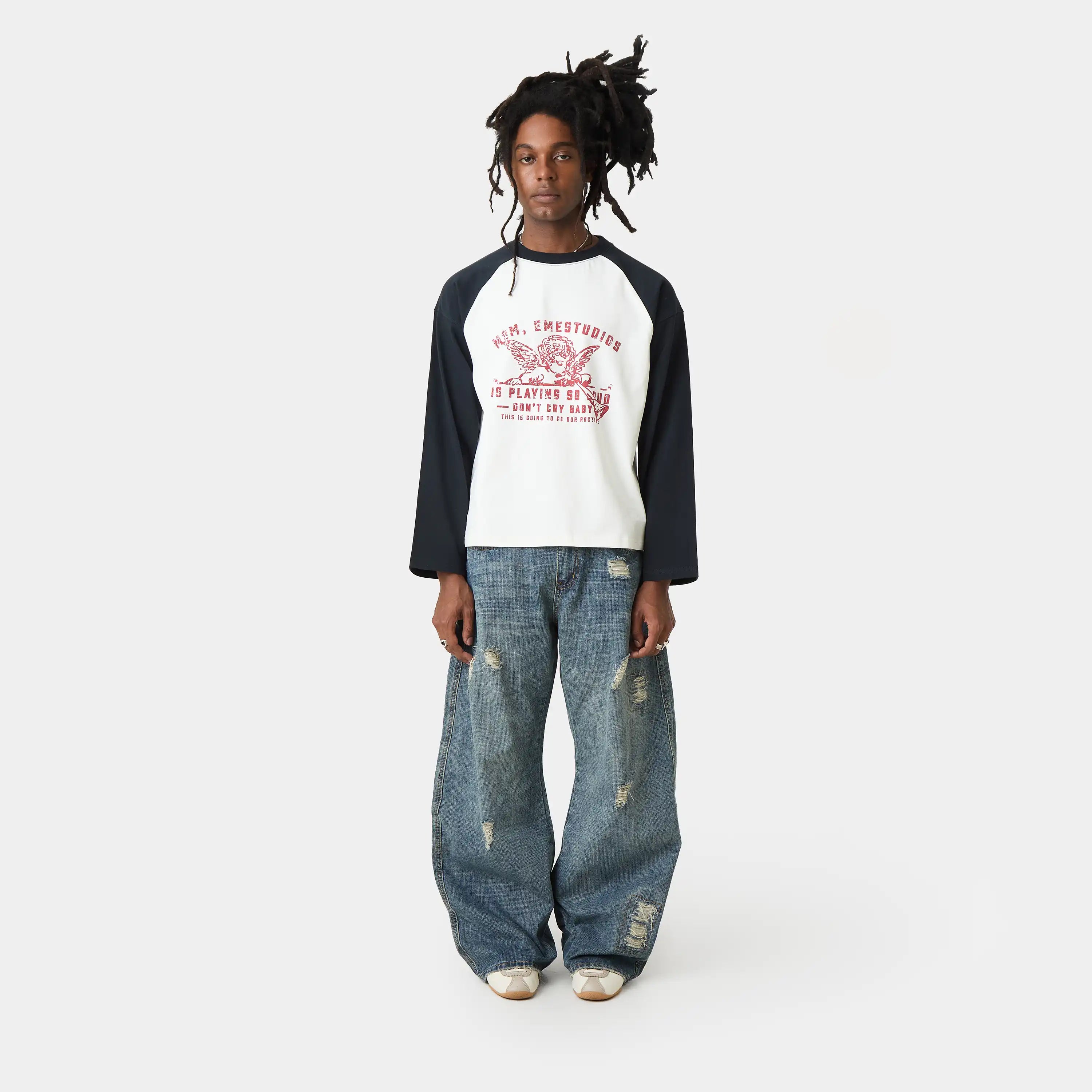 Morgan Blue Balloon Denim Pants Pants Eme Studios