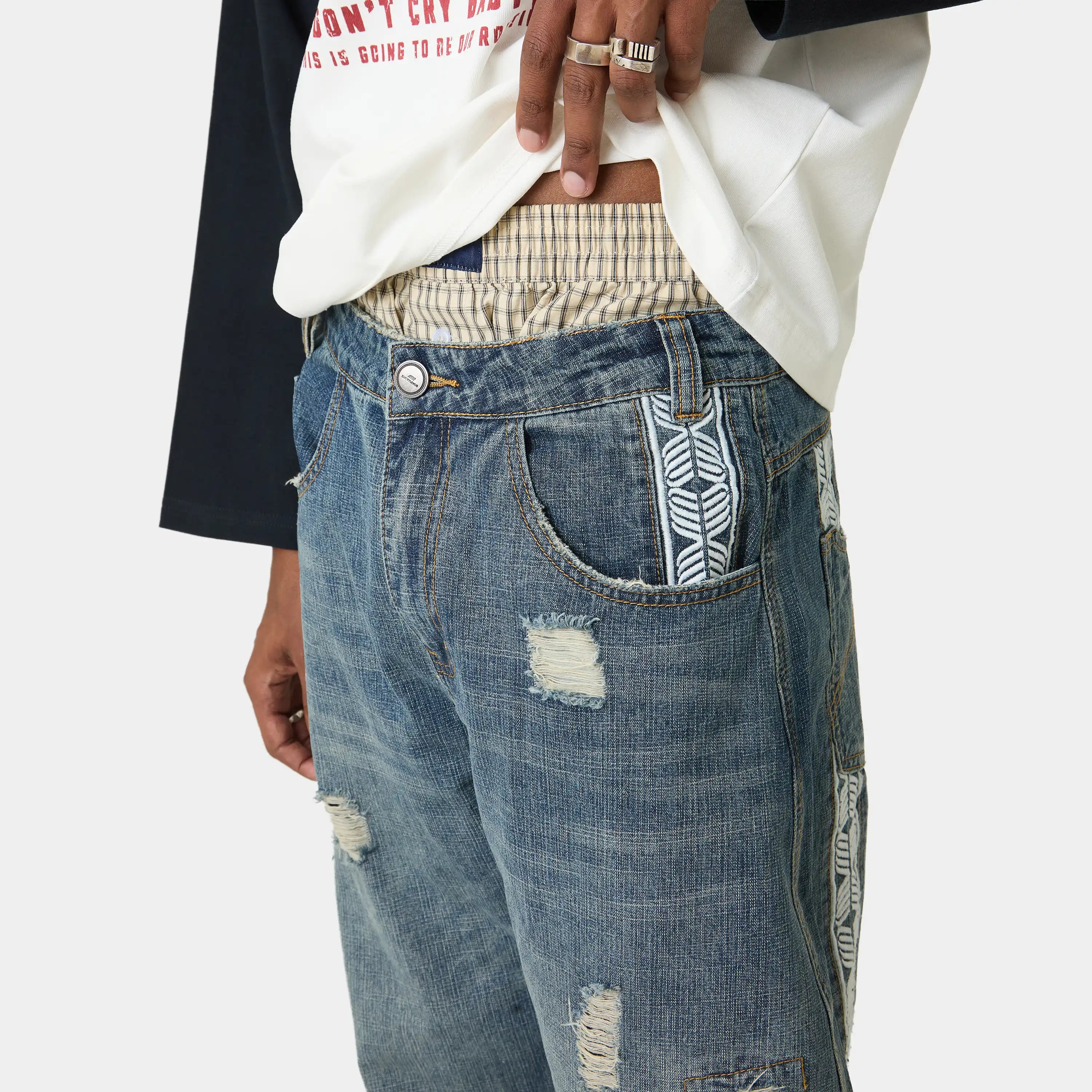 Morgan Blue Balloon Denim Pants Pants Eme Studios