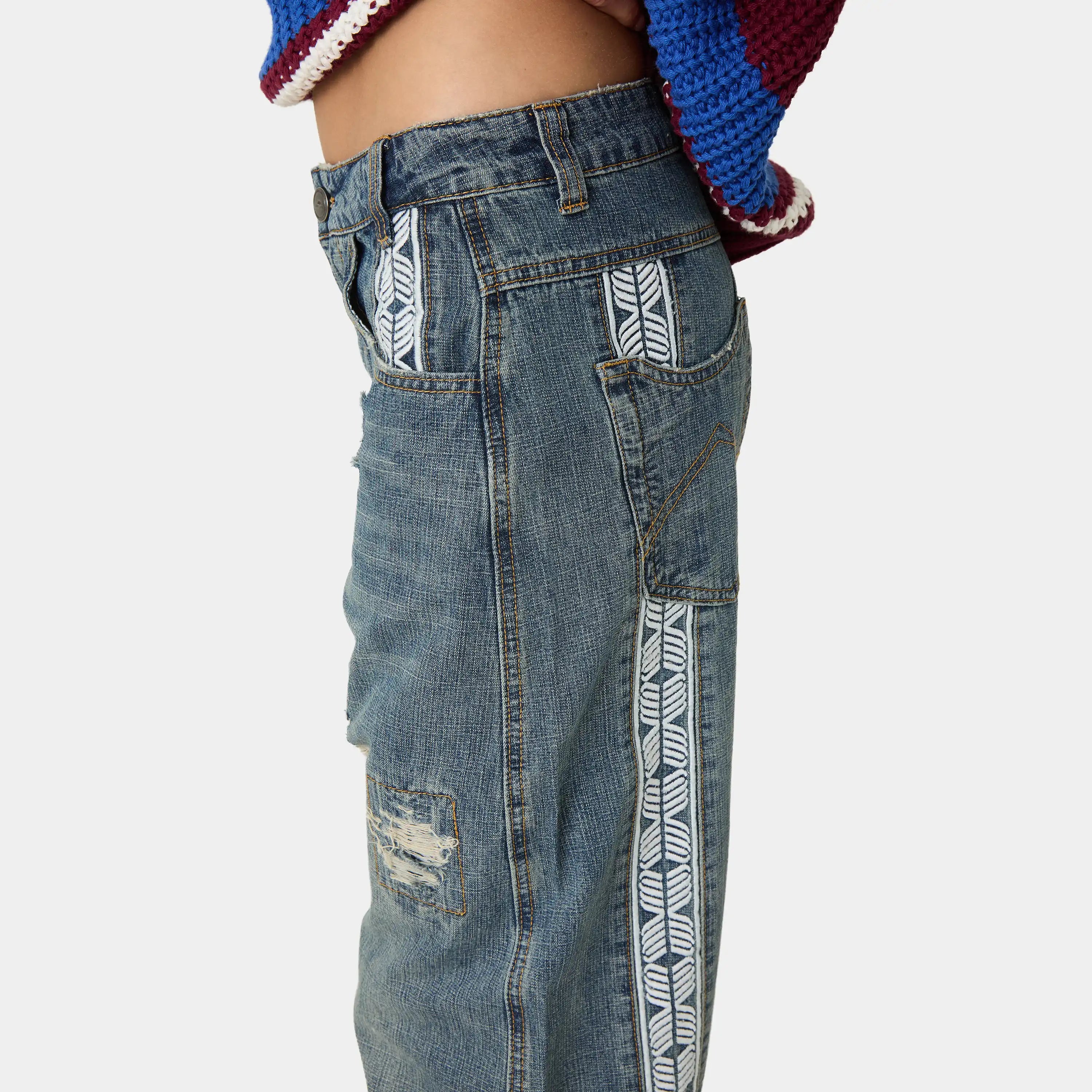 Morgan Blue Balloon Denim Pants Pants Eme Studios