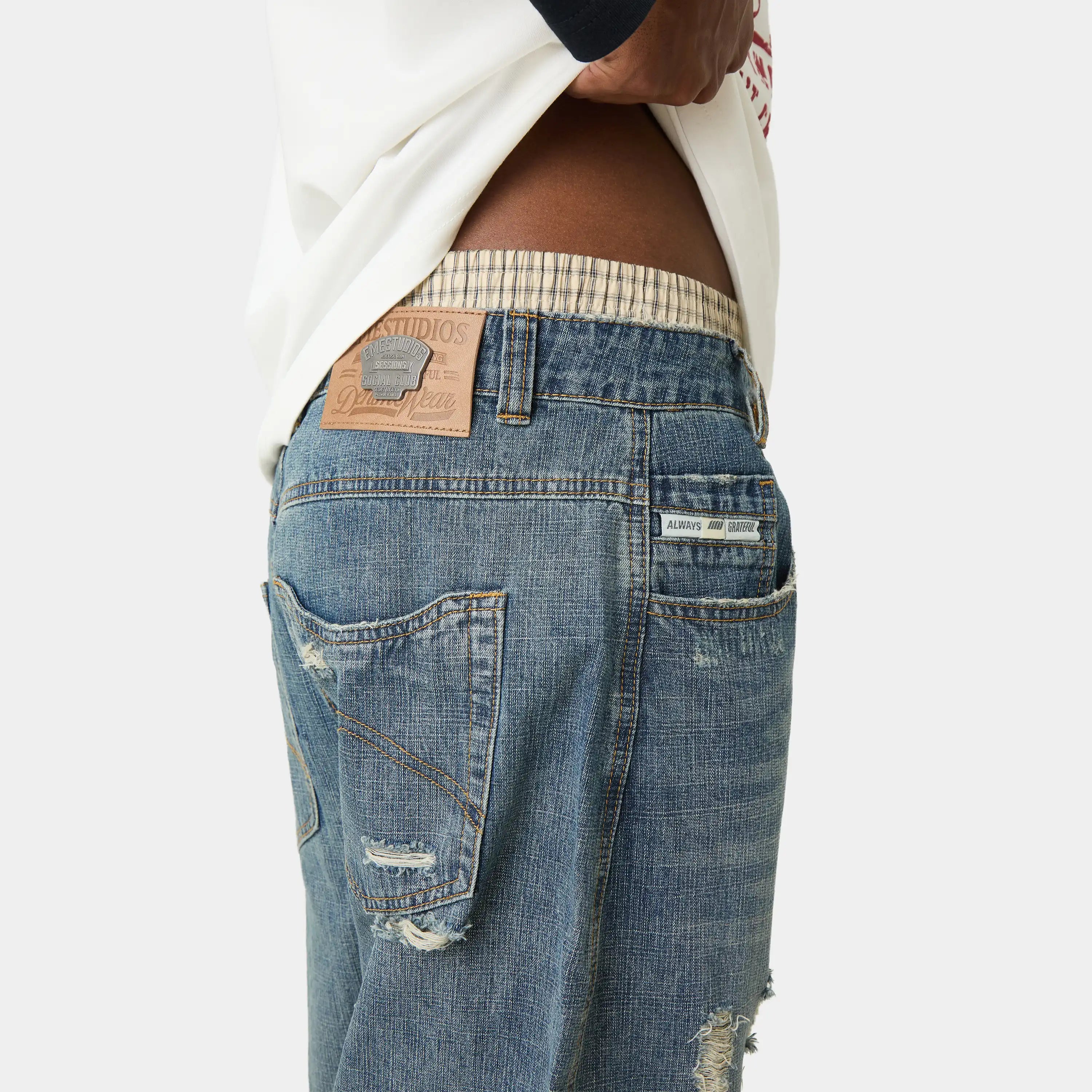 Morgan Blue Balloon Denim Pants Pants Eme Studios