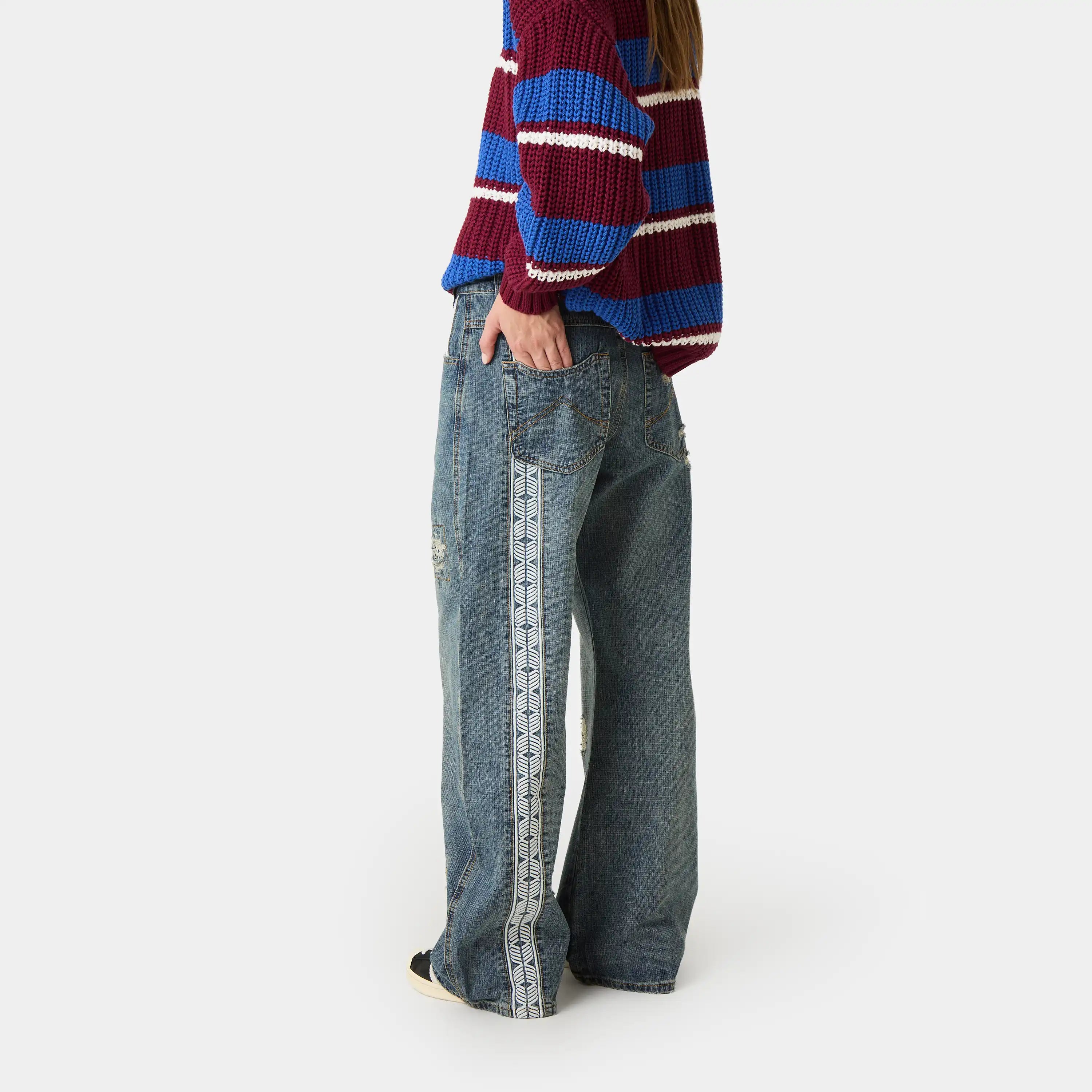 Morgan Blue Balloon Denim Pants Pants Eme Studios
