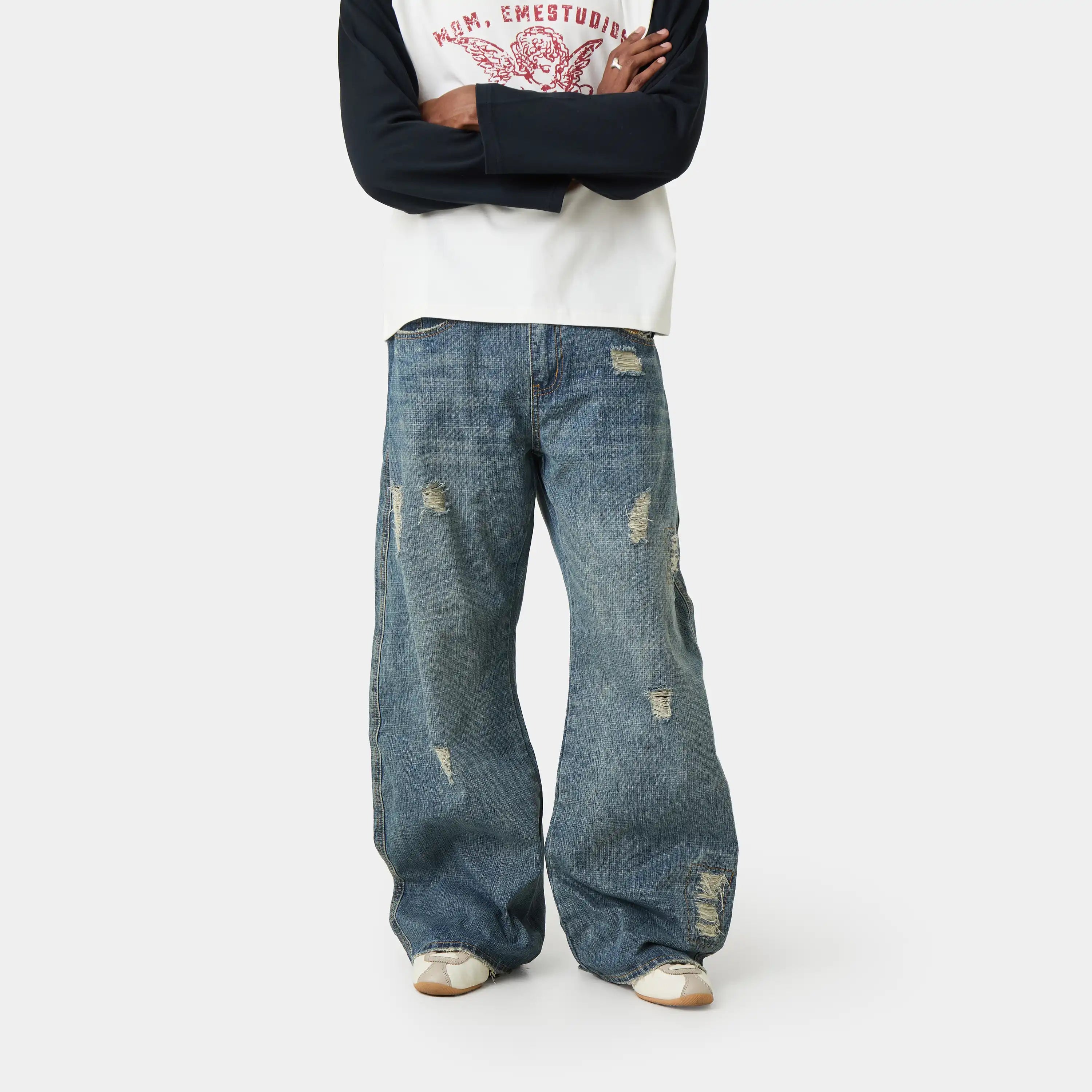 Morgan Blue Balloon Denim Pants Pants Eme Studios