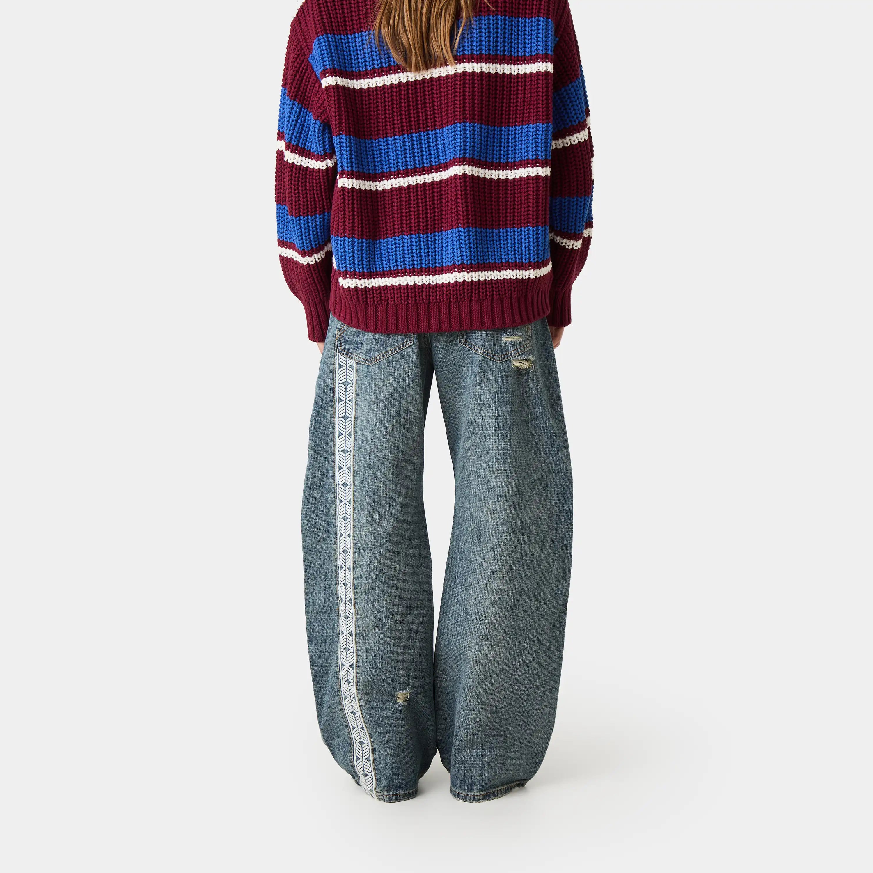 Morgan Blue Balloon Denim Pants Pants Eme Studios