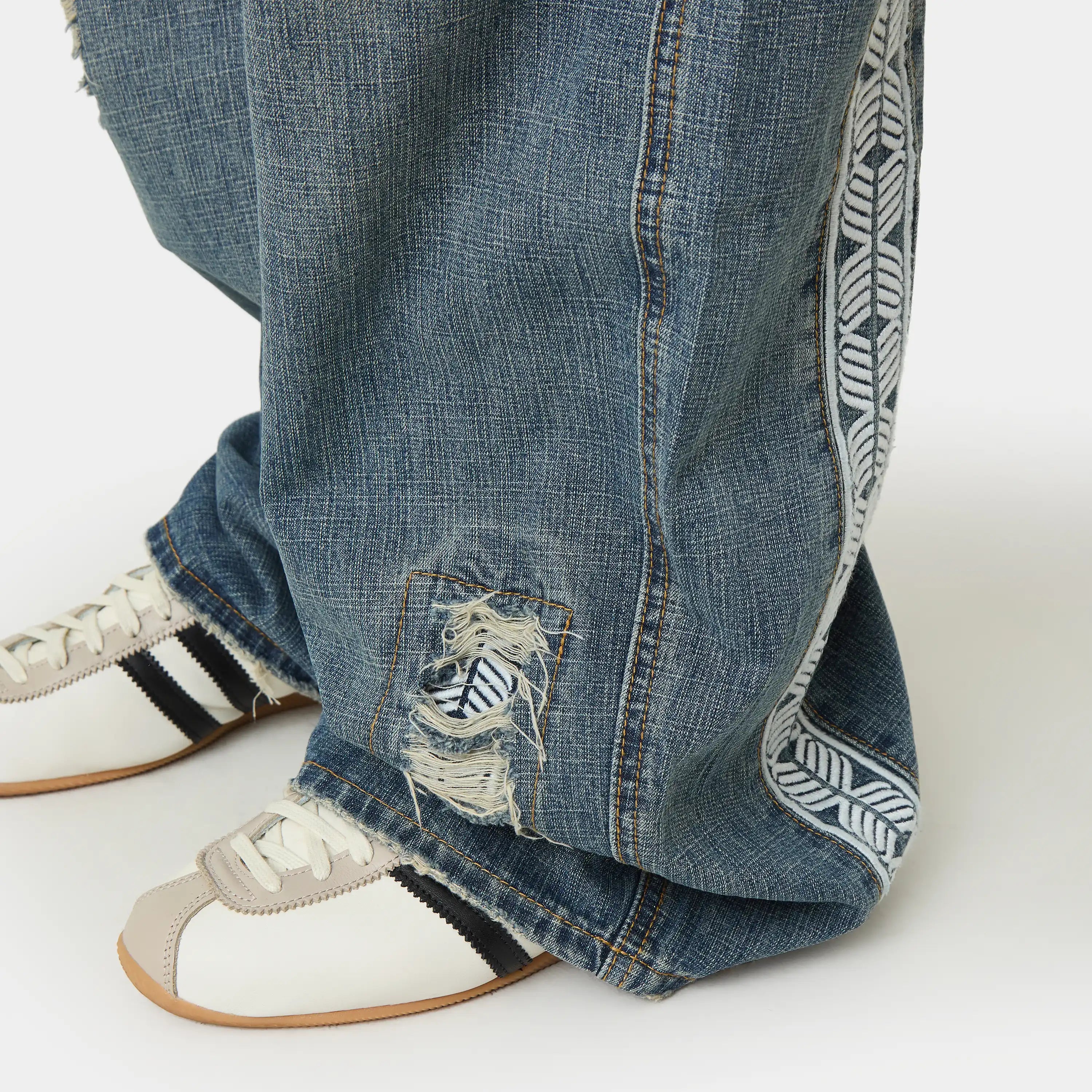Morgan Blue Balloon Denim Pants Pants Eme Studios