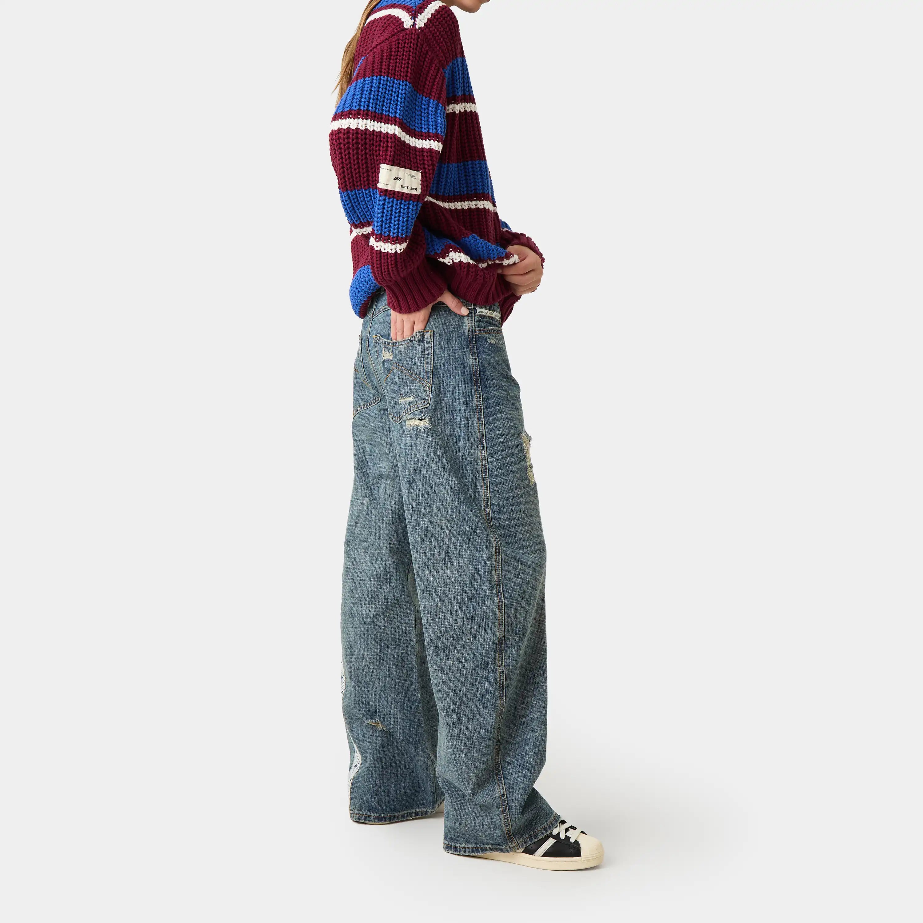 Morgan Blue Balloon Denim Pants Pants Eme Studios