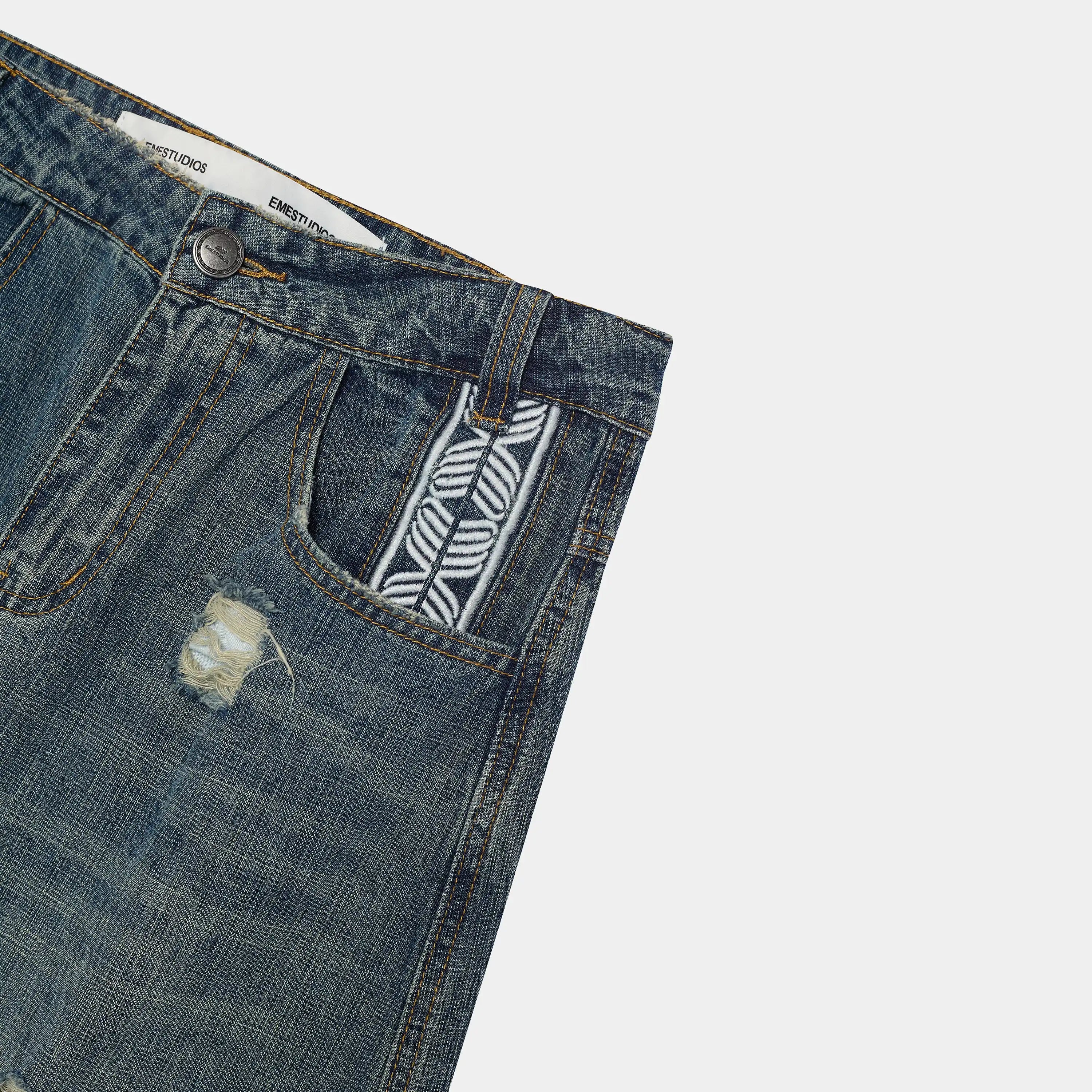 Morgan Blue Balloon Denim Pants Pants Eme Studios