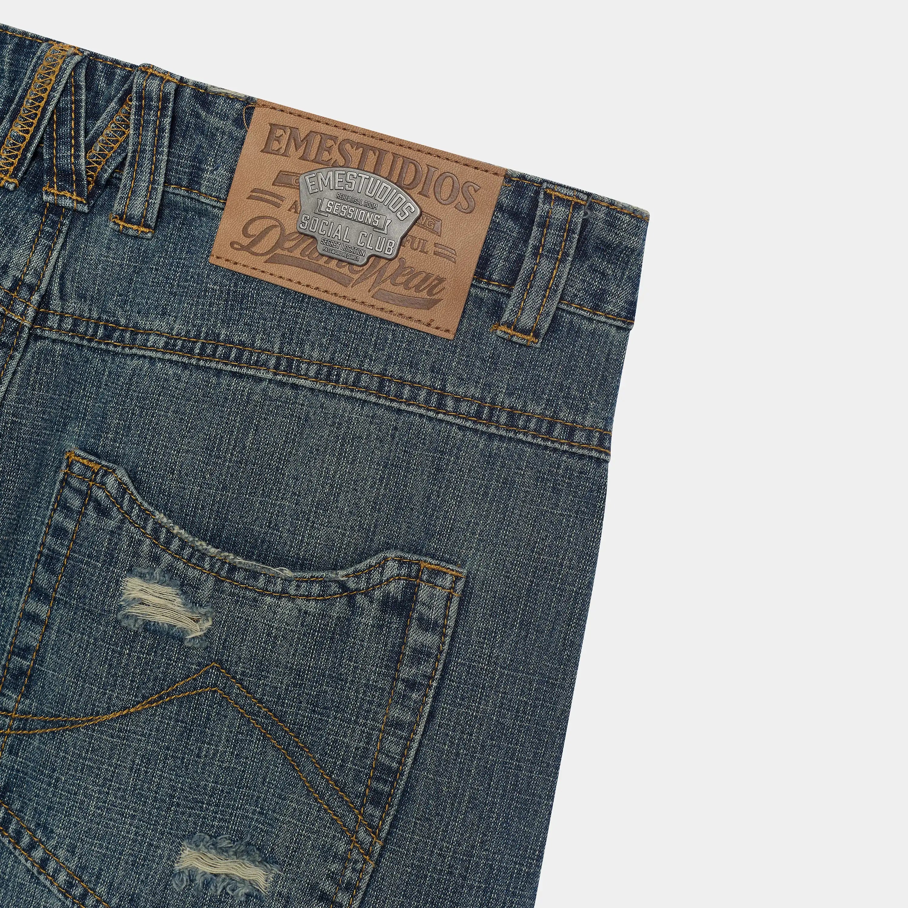 Morgan Blue Balloon Denim Pants Pants Eme Studios