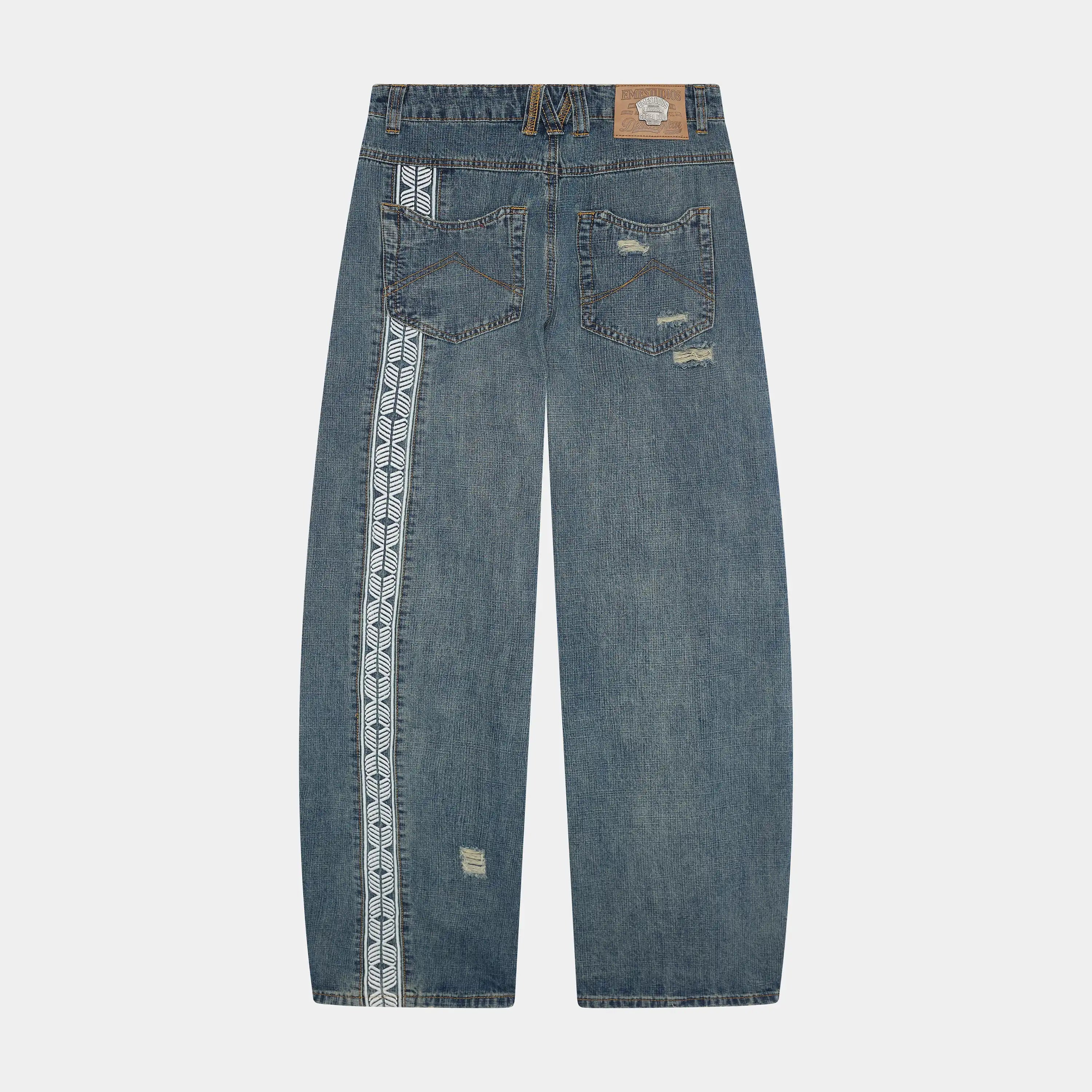 Morgan Blue Balloon Denim Pants - pantalón vaquero en color azul - Eme Studios