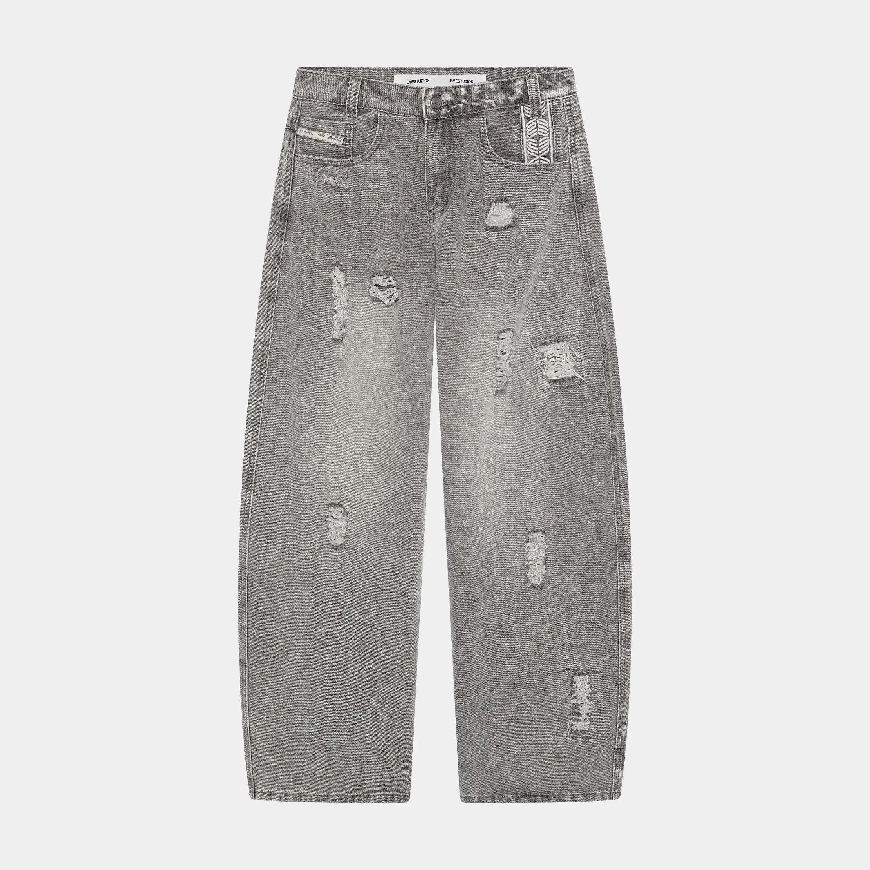 Morgan Grey Balloon Denim Pants
