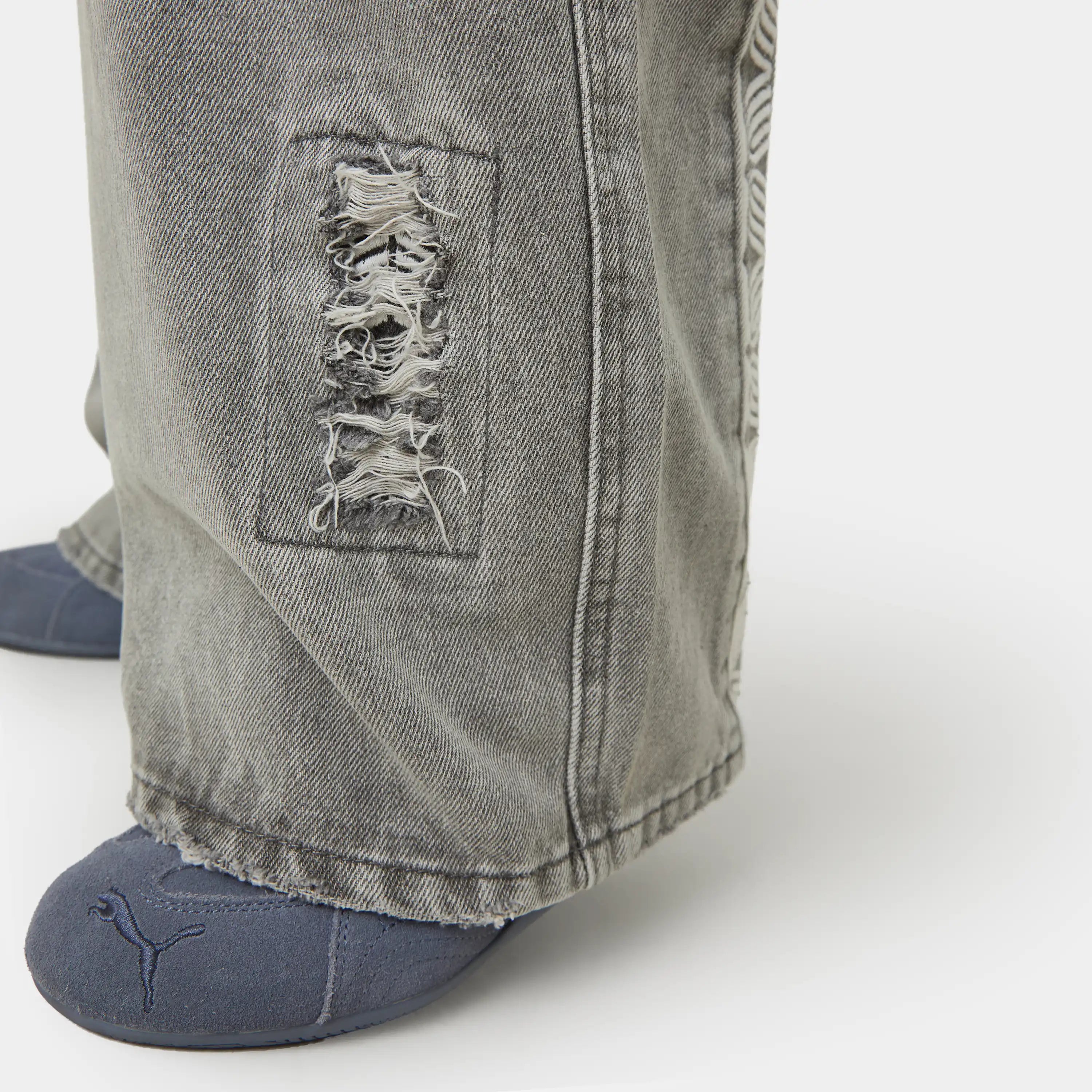 Morgan Grey Balloon Denim Pants Pants Eme Studios