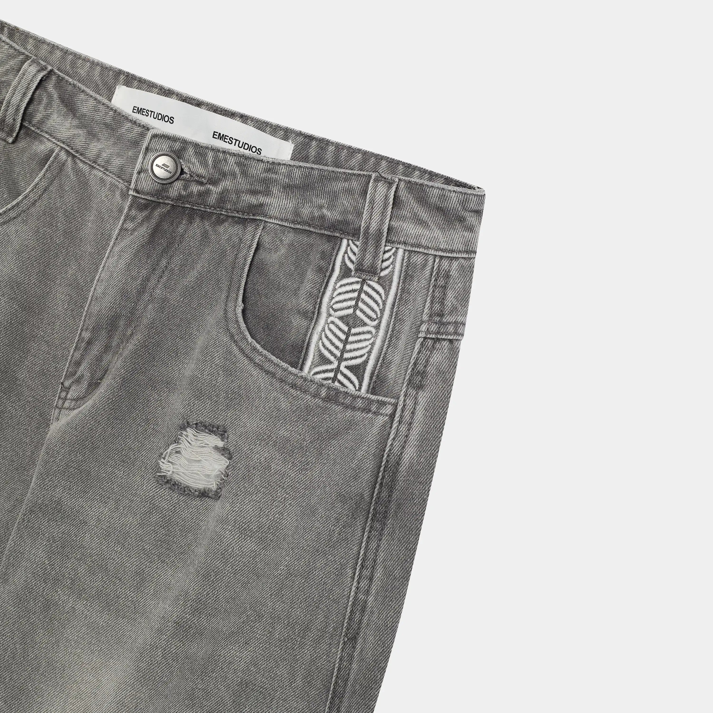 Morgan Grey Balloon Denim Pants Pants Eme Studios