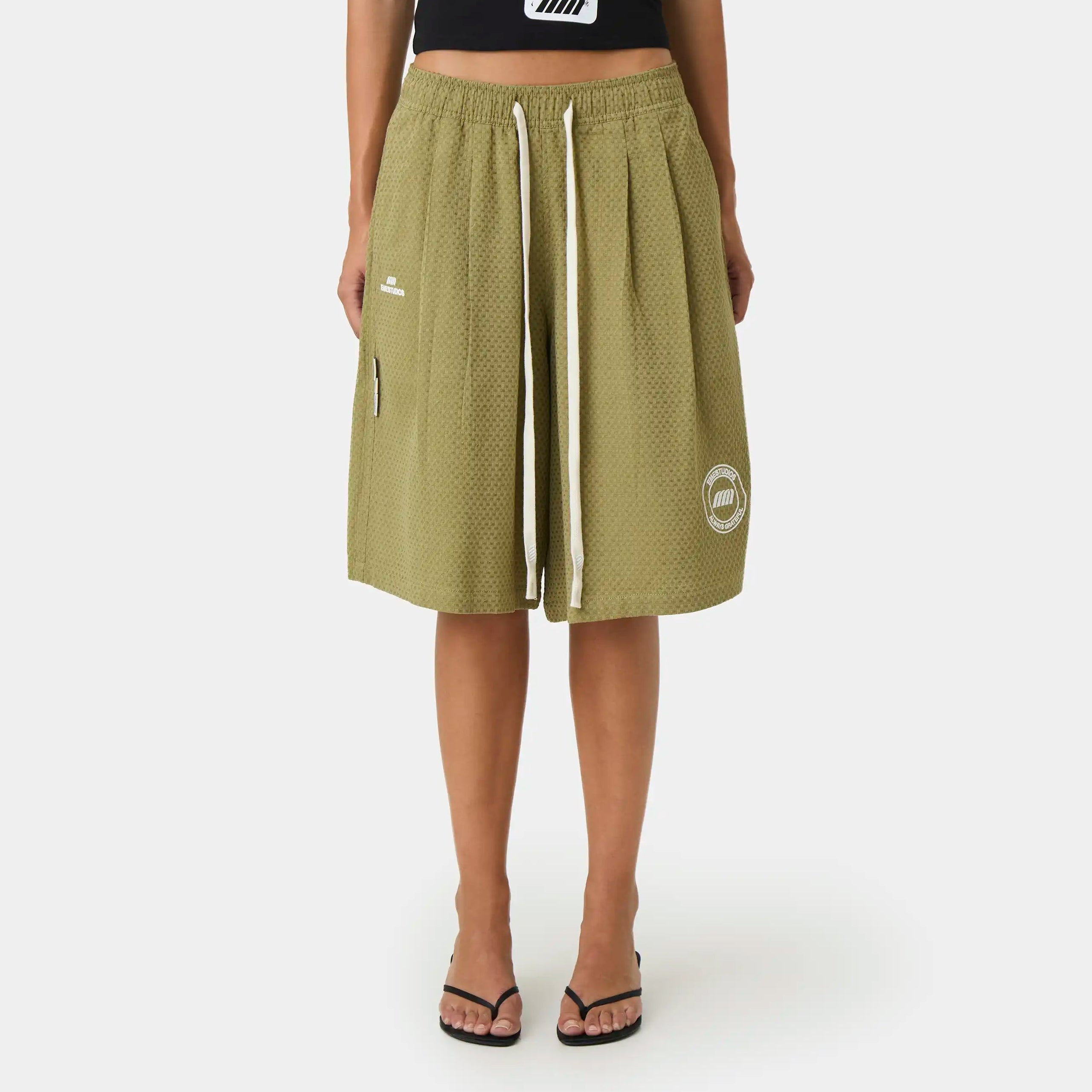 New Casse Forest Waffle Jorts Shorts Eme Studios