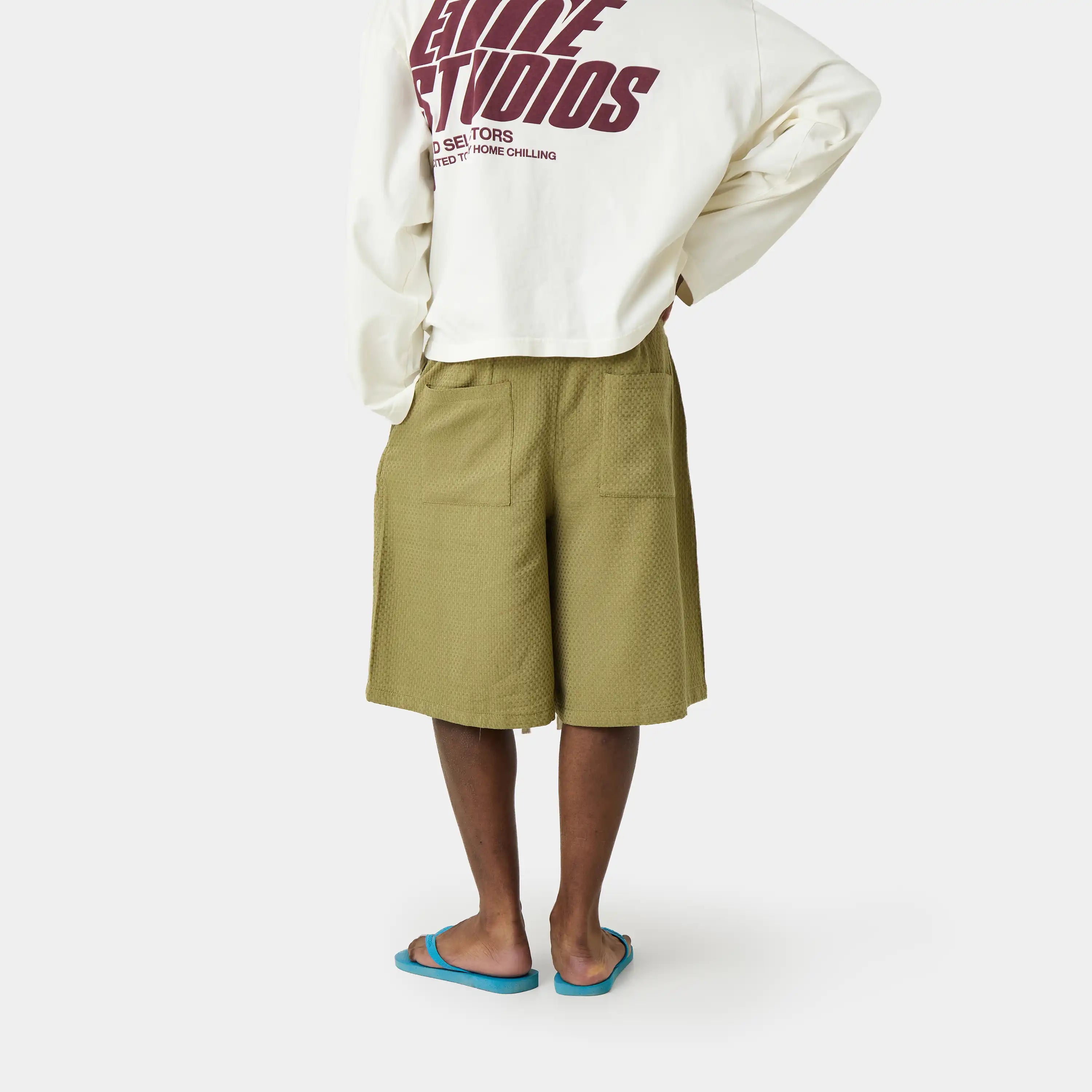 New Casse Forest Waffle Jorts Shorts Eme Studios