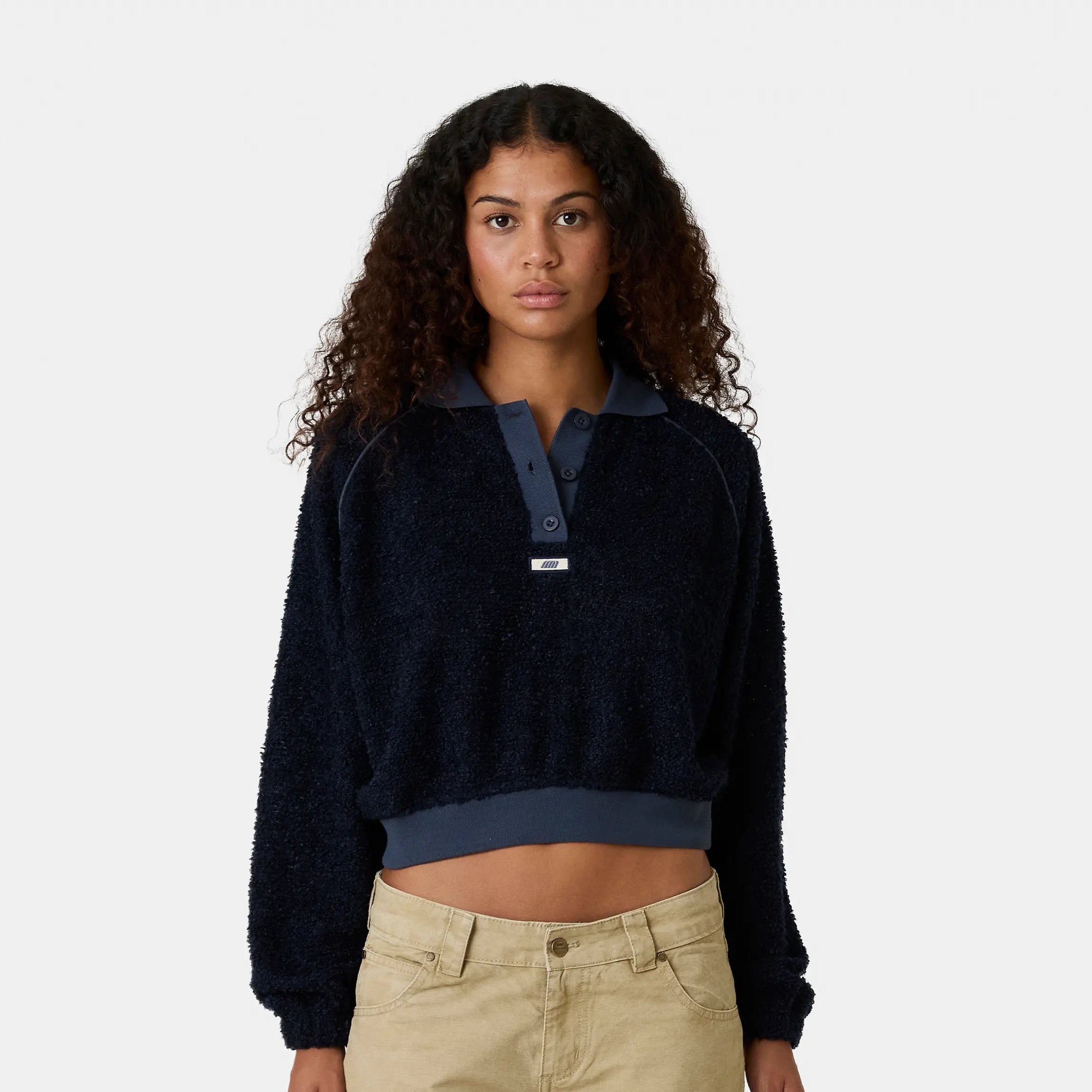 Nostalgia Navy Towel Polo Woman Knitwear Eme Studios
