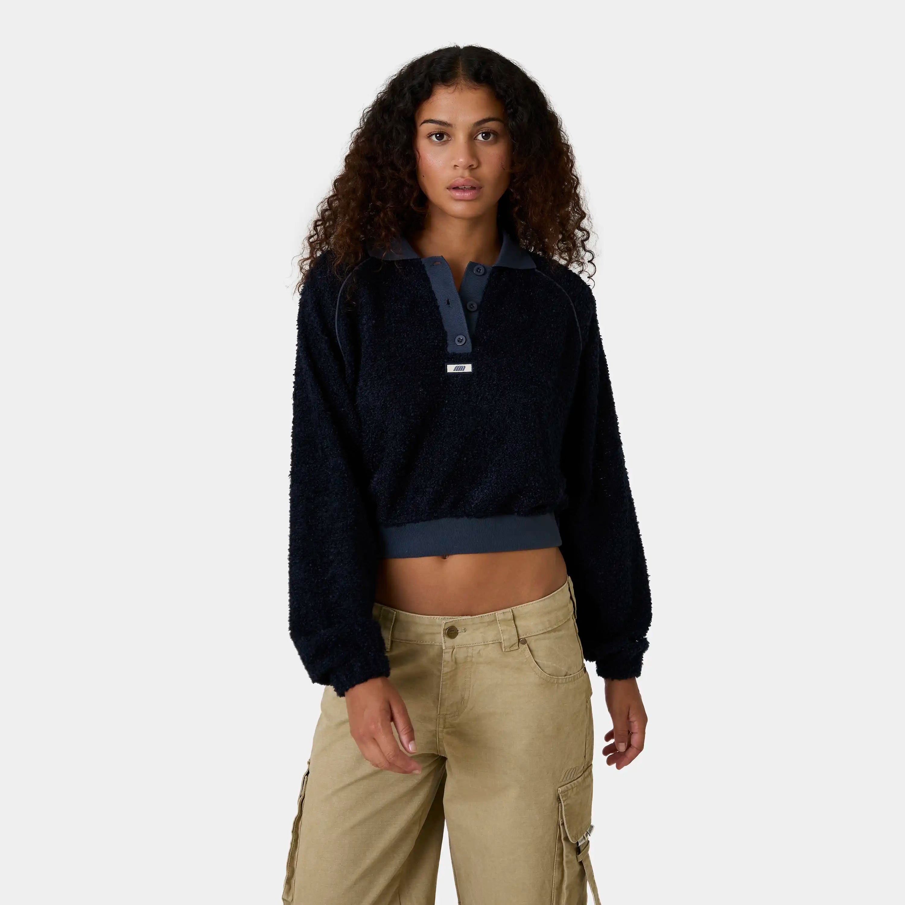 Nostalgia Navy Towel Polo Woman Knitwear Eme Studios