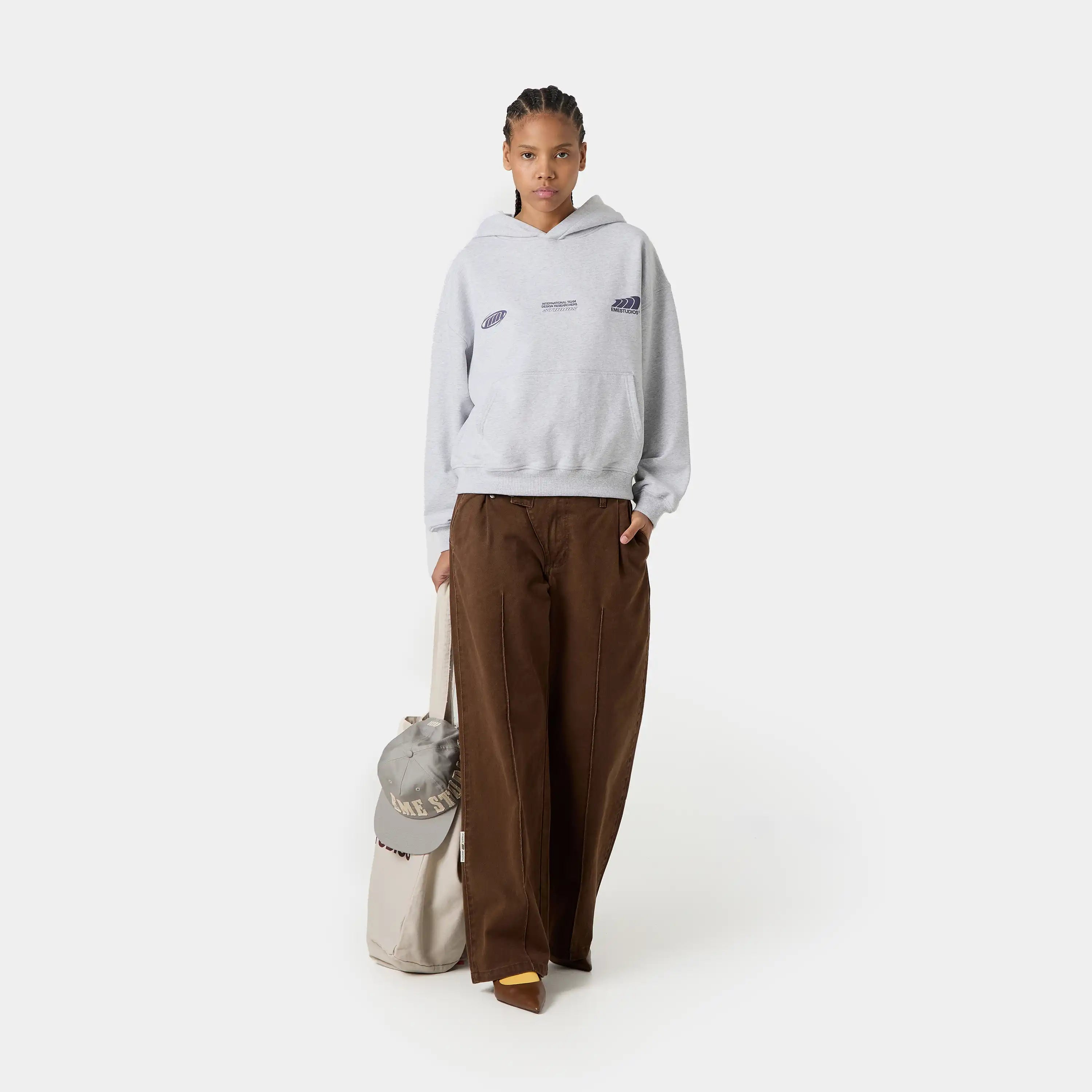 Odd Heather Grey Oversized Hoodie Hoodies Eme Studios