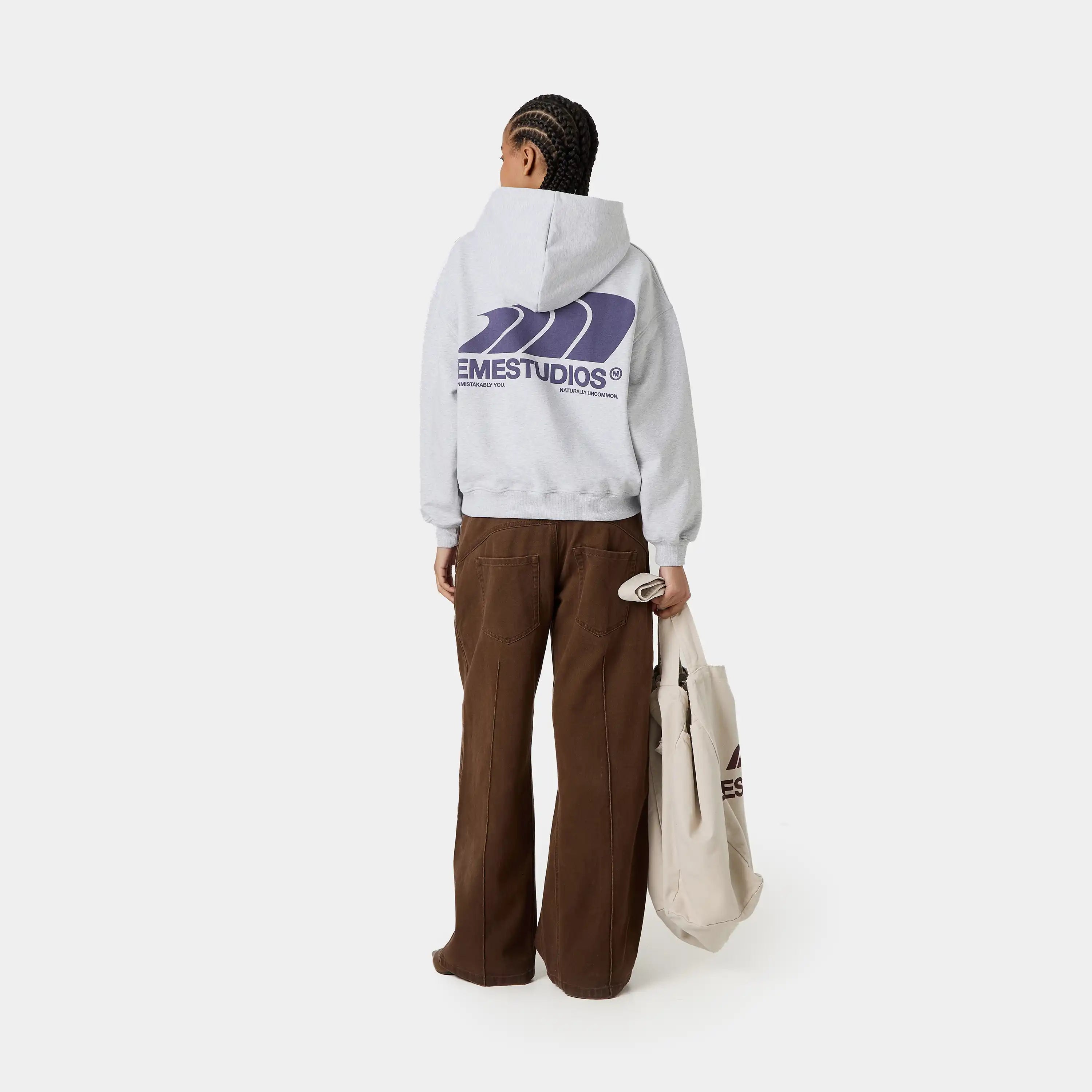 Odd Heather Grey Oversized Hoodie Hoodies Eme Studios
