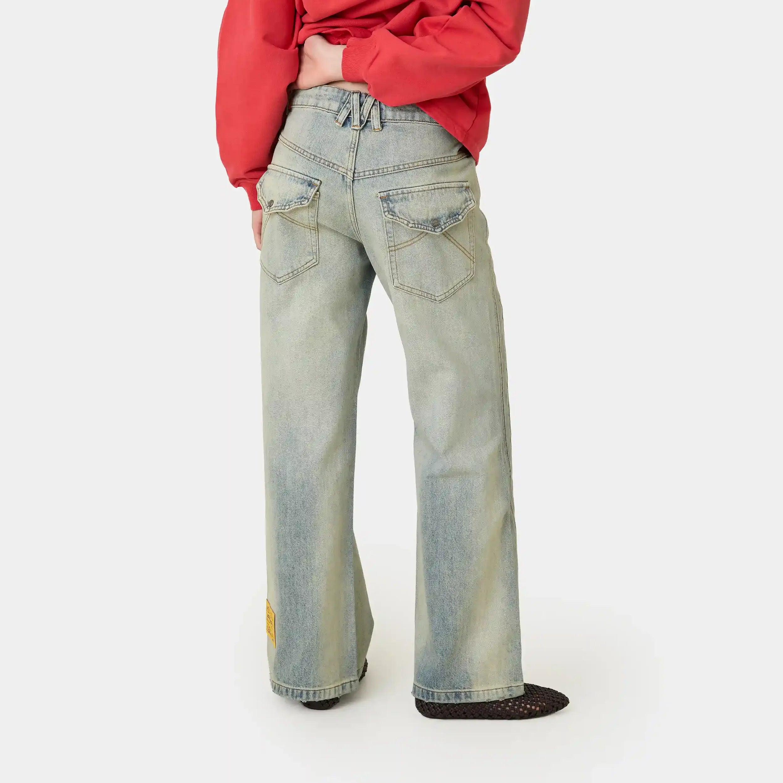 Vitel Flared Blue Denim Pants Pants Eme Studios