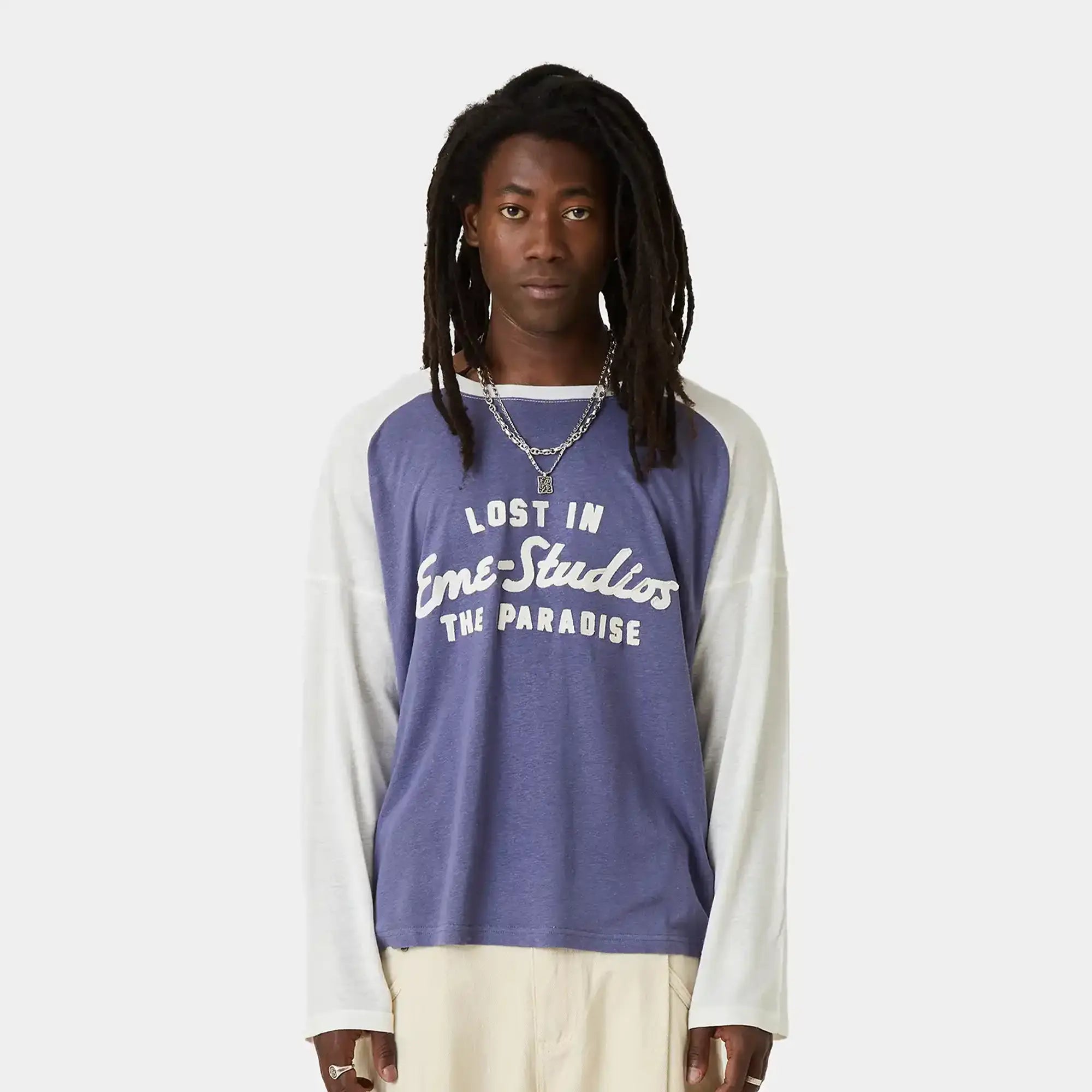 Paradise Navy Long Sleeve T-shirts Eme Studios